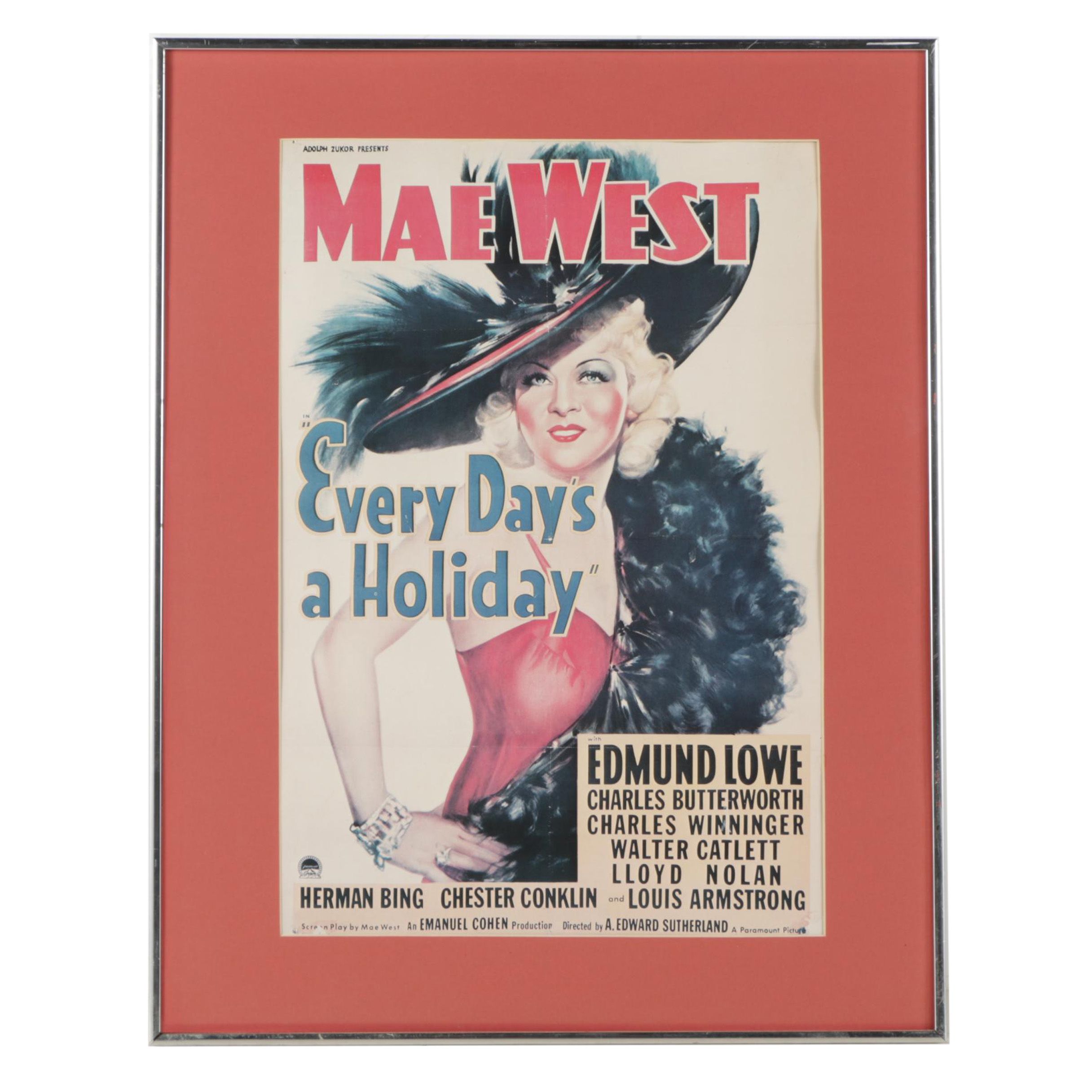 Reproduction Movie Poster for Mae West's "Every Day's a Holiday"