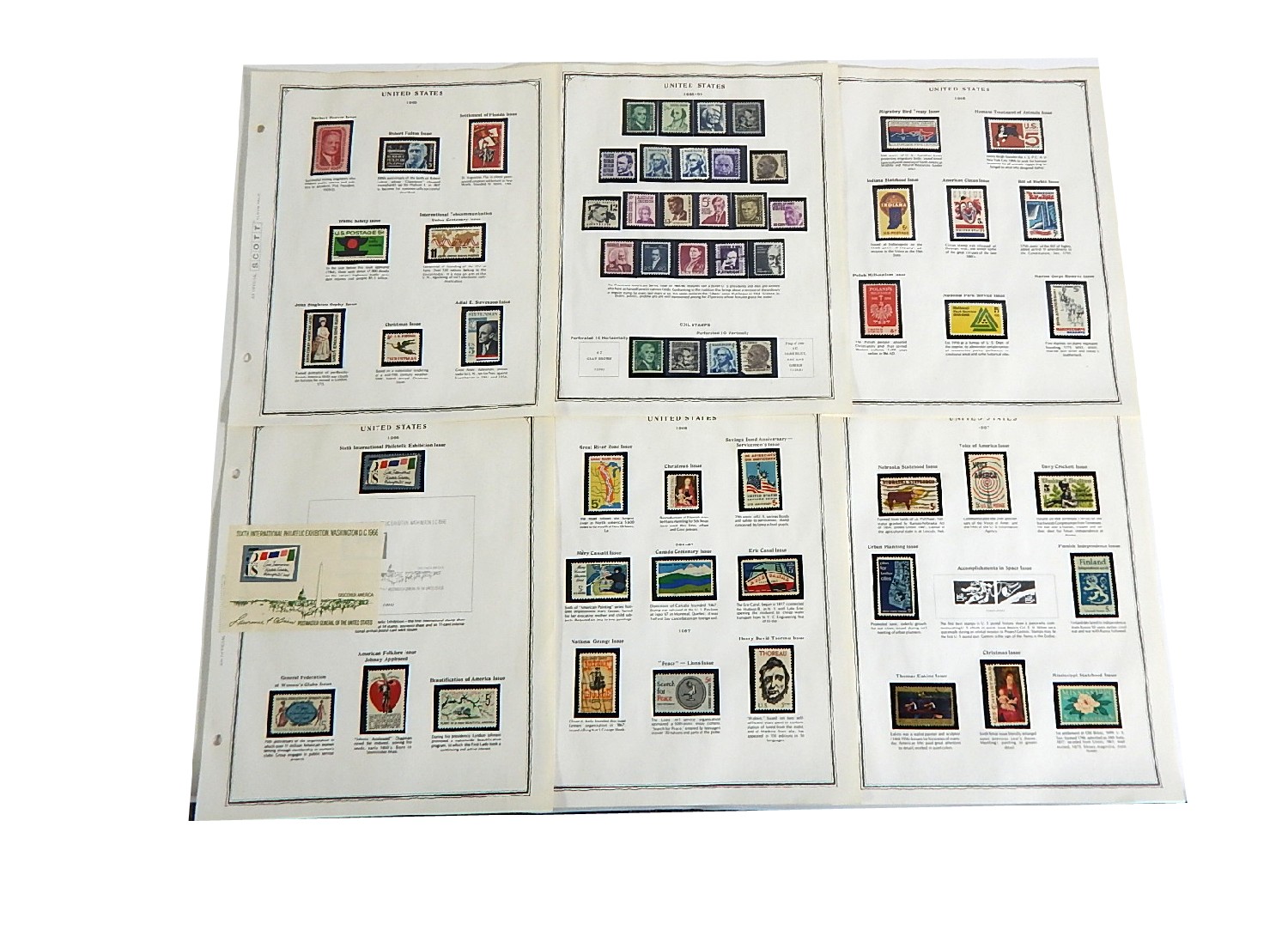 Mid 1900s Stamp Collection from Scott Collector's Book - 1965 to 1967