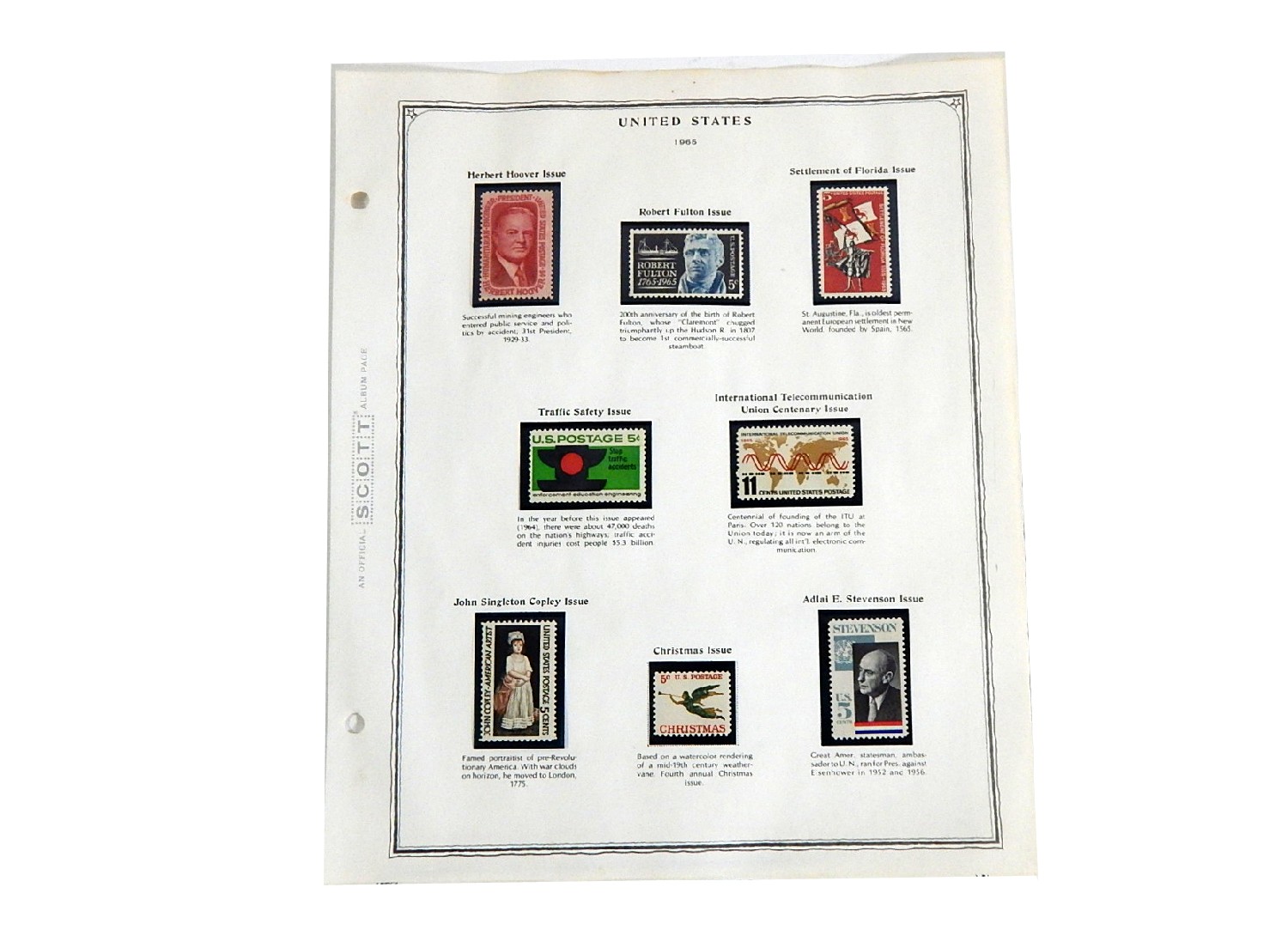 Mid 1900s Stamp Collection from Scott Collector's Book - 1965 to 1967