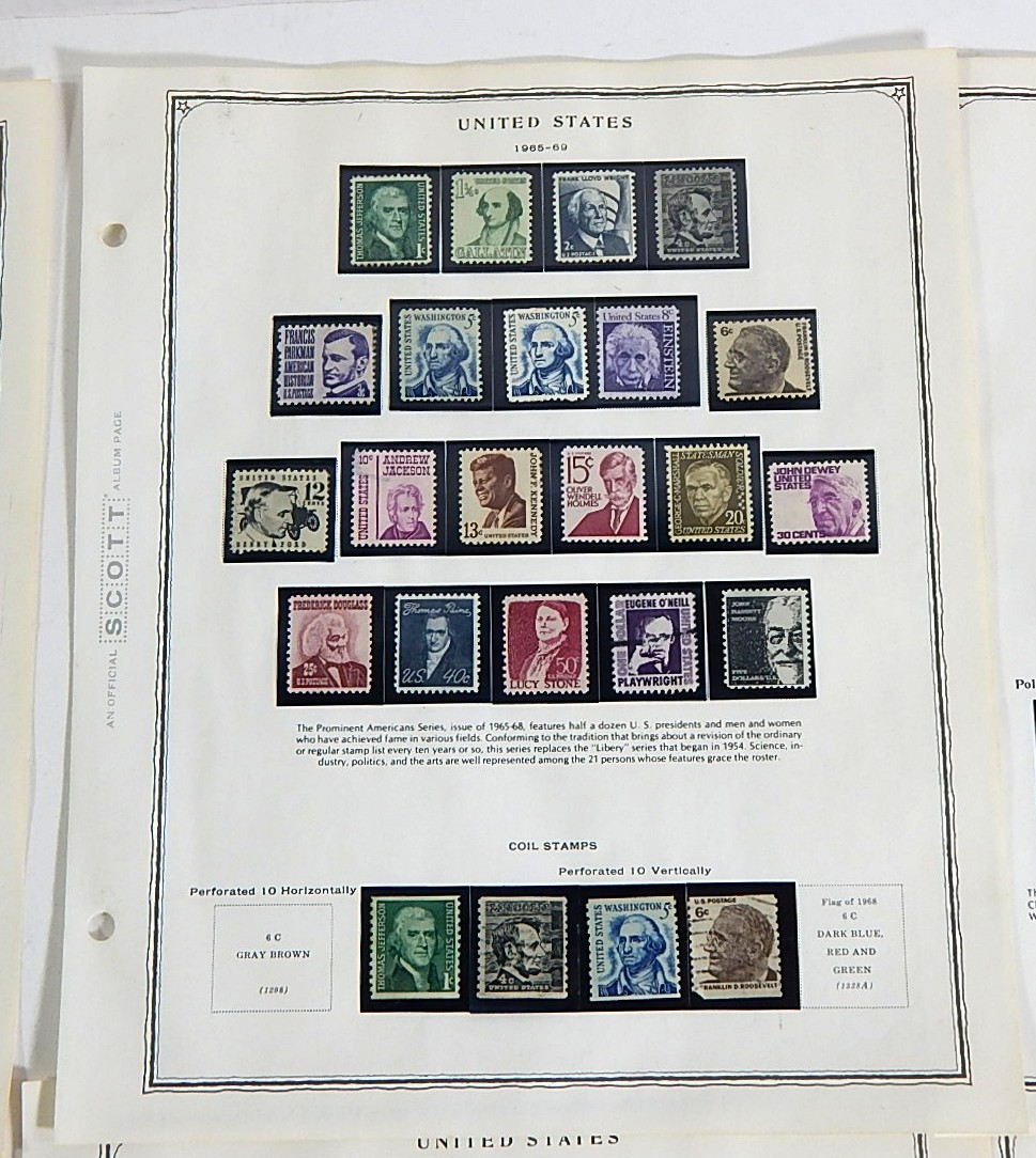 Mid 1900s Stamp Collection from Scott Collector's Book - 1965 to 1967