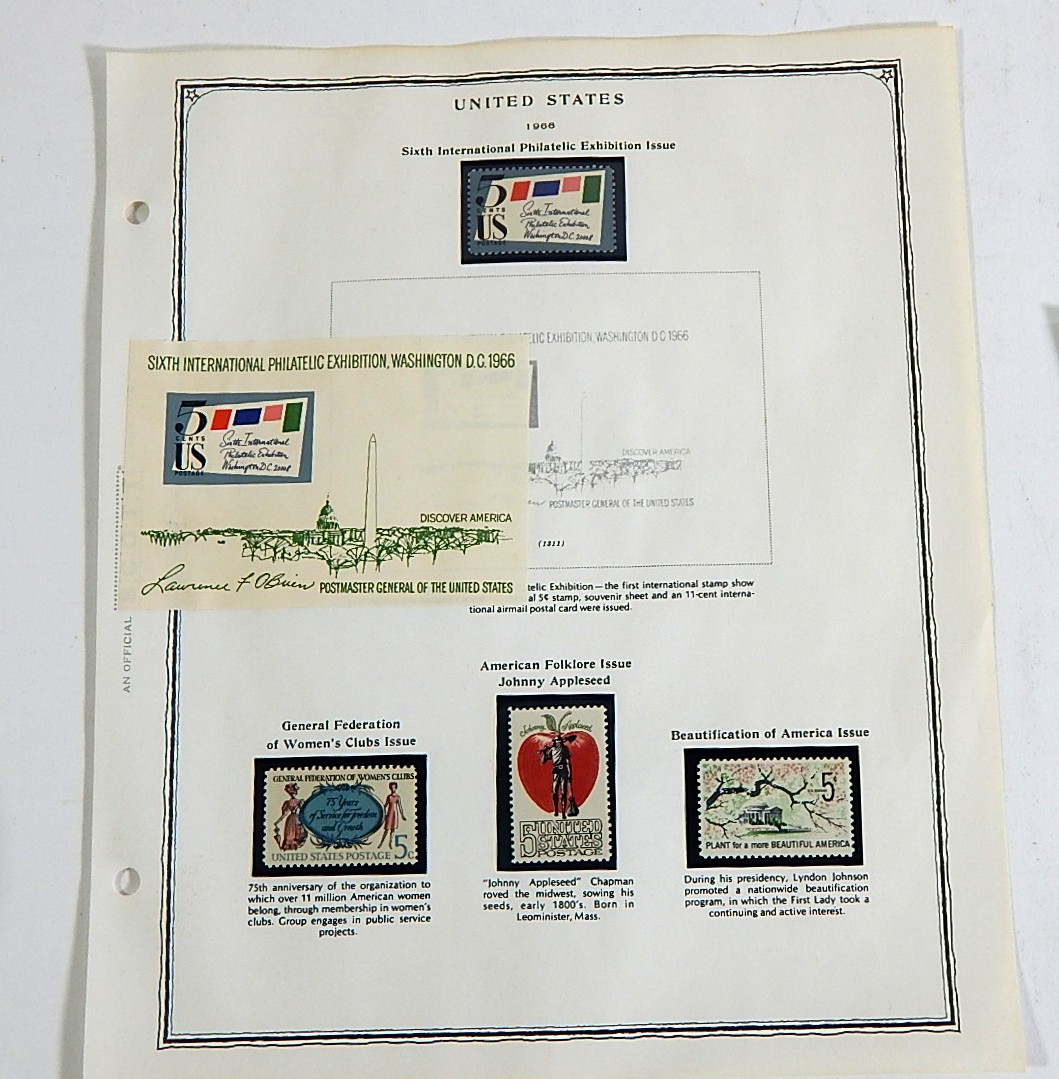 Mid 1900s Stamp Collection from Scott Collector's Book - 1965 to 1967