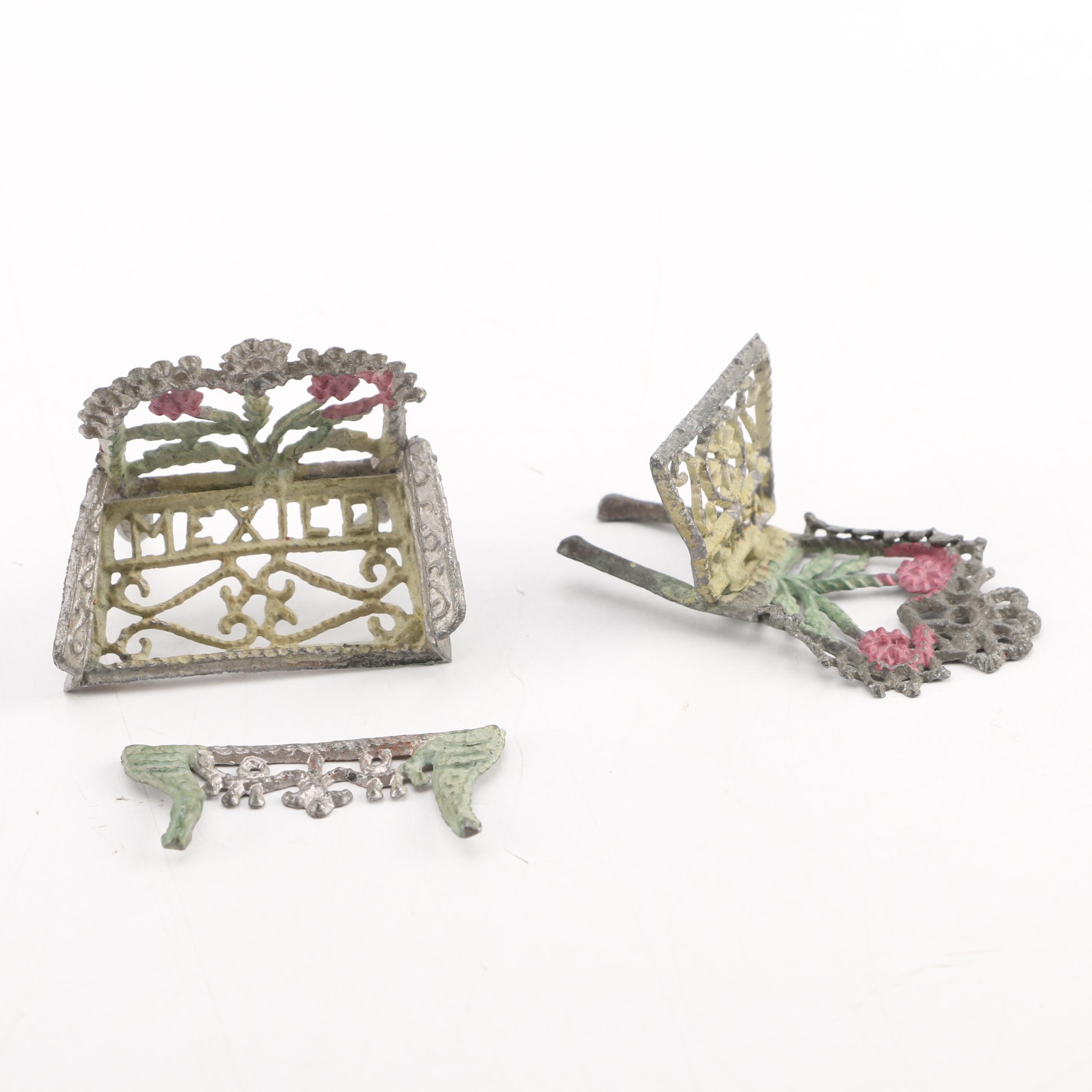 Antique Metal Dollhouse Furniture