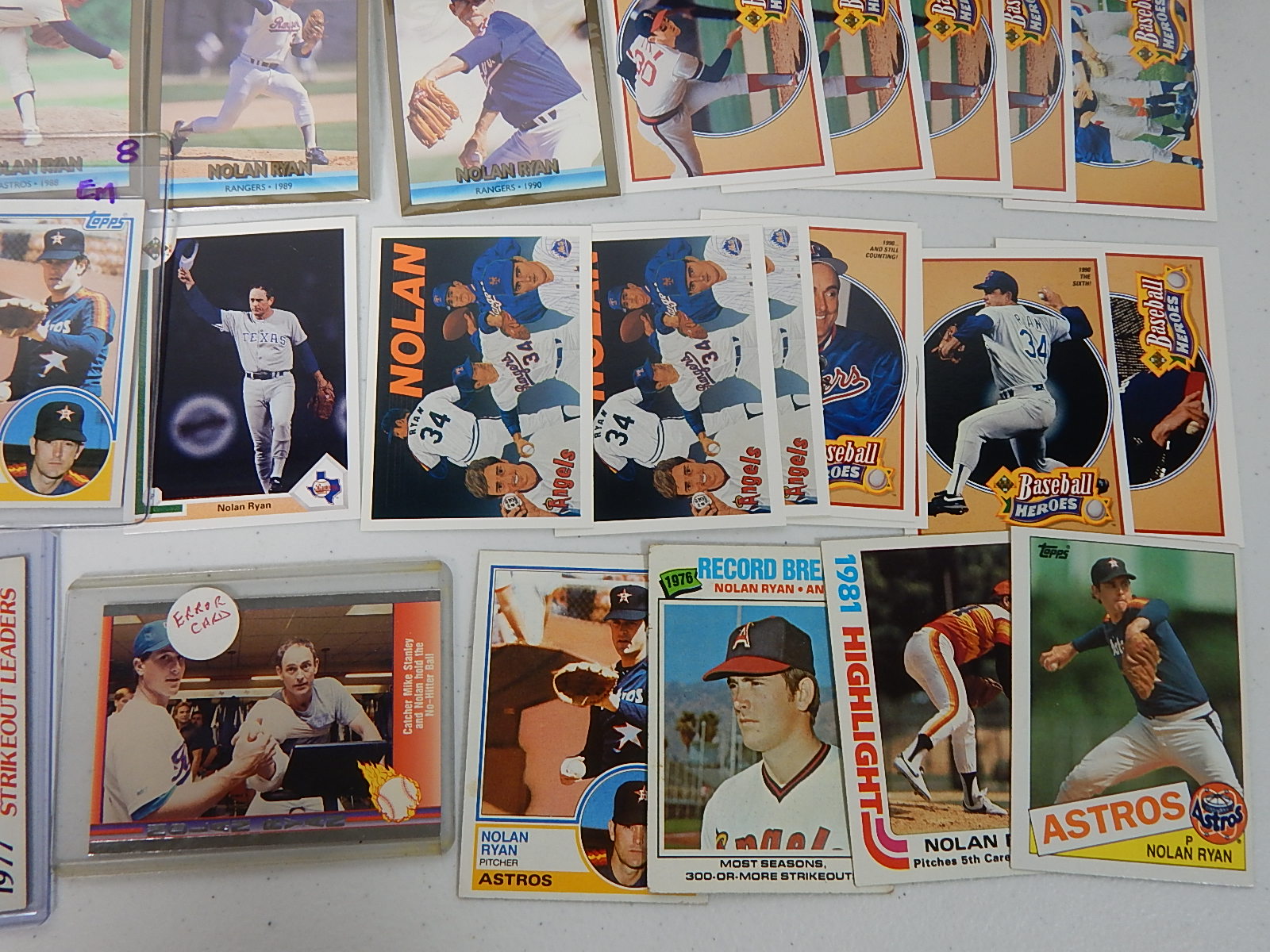MLB Nolan Ryan Baseball Card Collection and Memorabilia