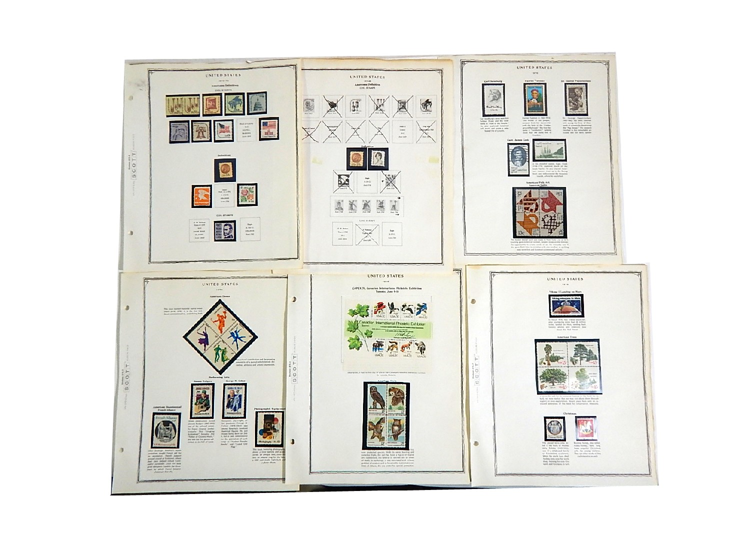 Mid 1900s Stamp Collection from Scott Collector's Book - 1975 to 1978