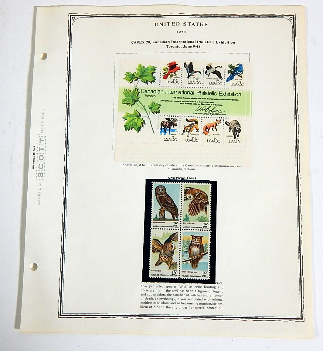 Mid 1900s Stamp Collection from Scott Collector's Book - 1975 to 1978