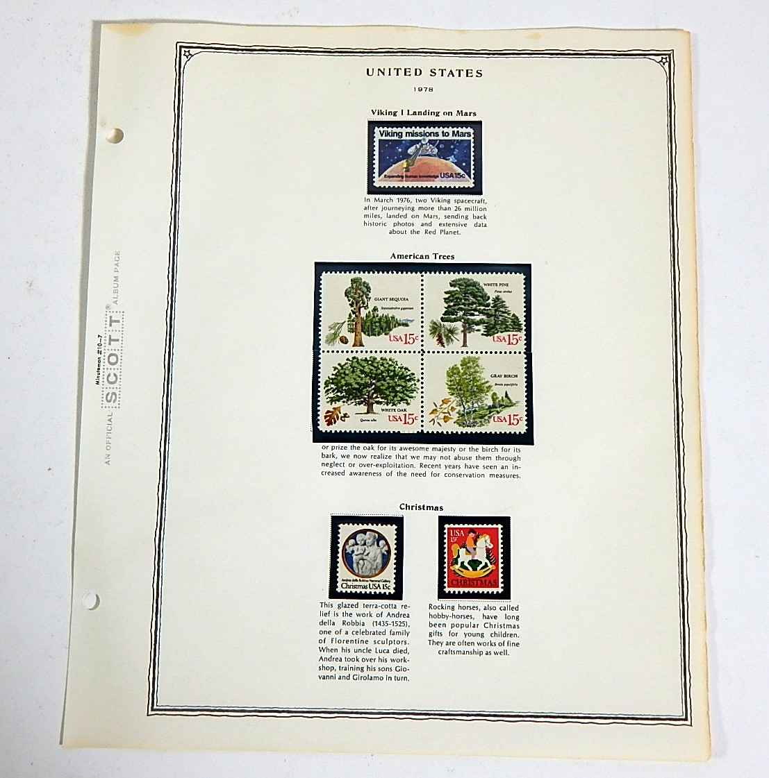 Mid 1900s Stamp Collection from Scott Collector's Book - 1975 to 1978
