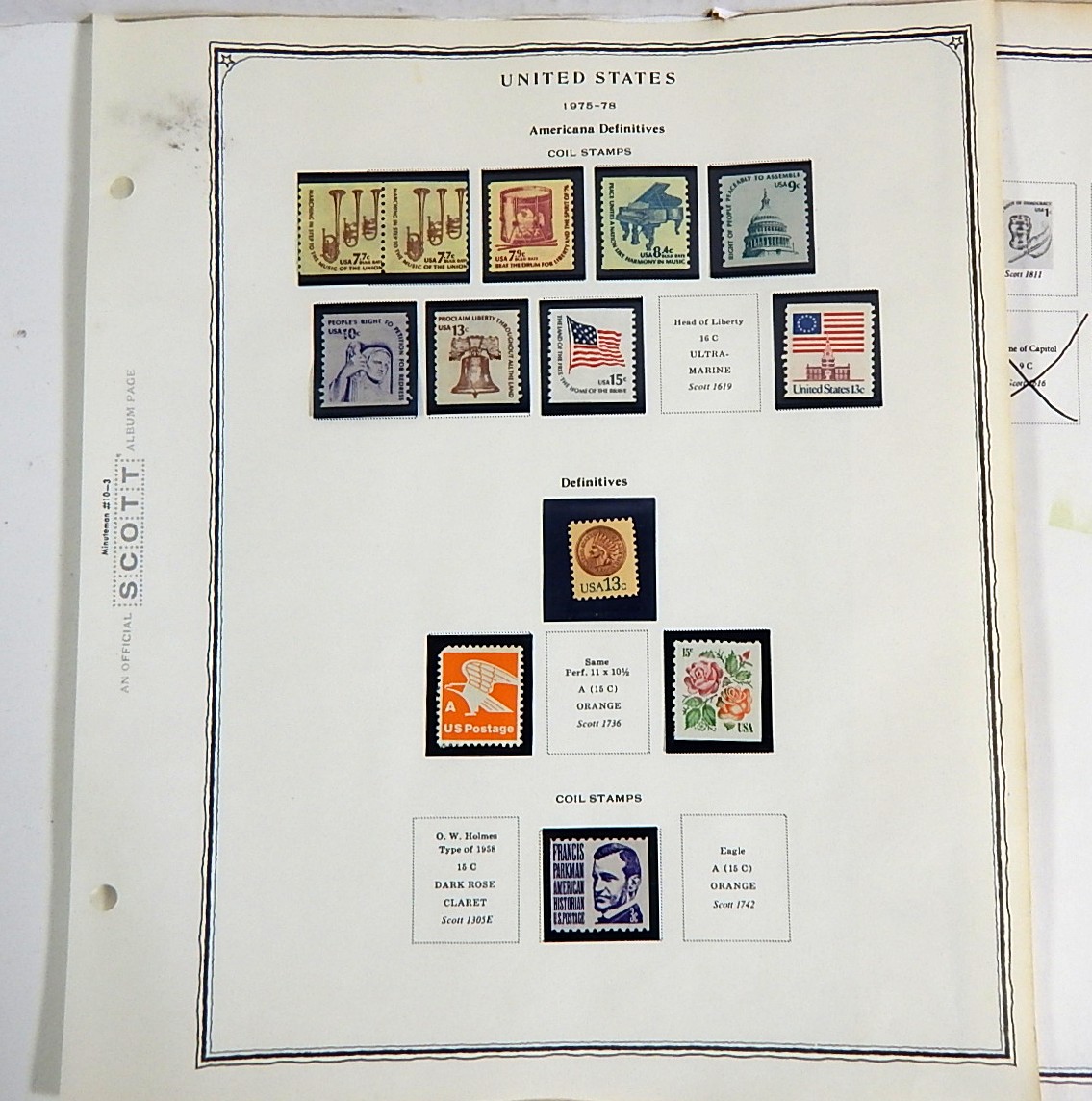 Mid 1900s Stamp Collection from Scott Collector's Book - 1975 to 1978
