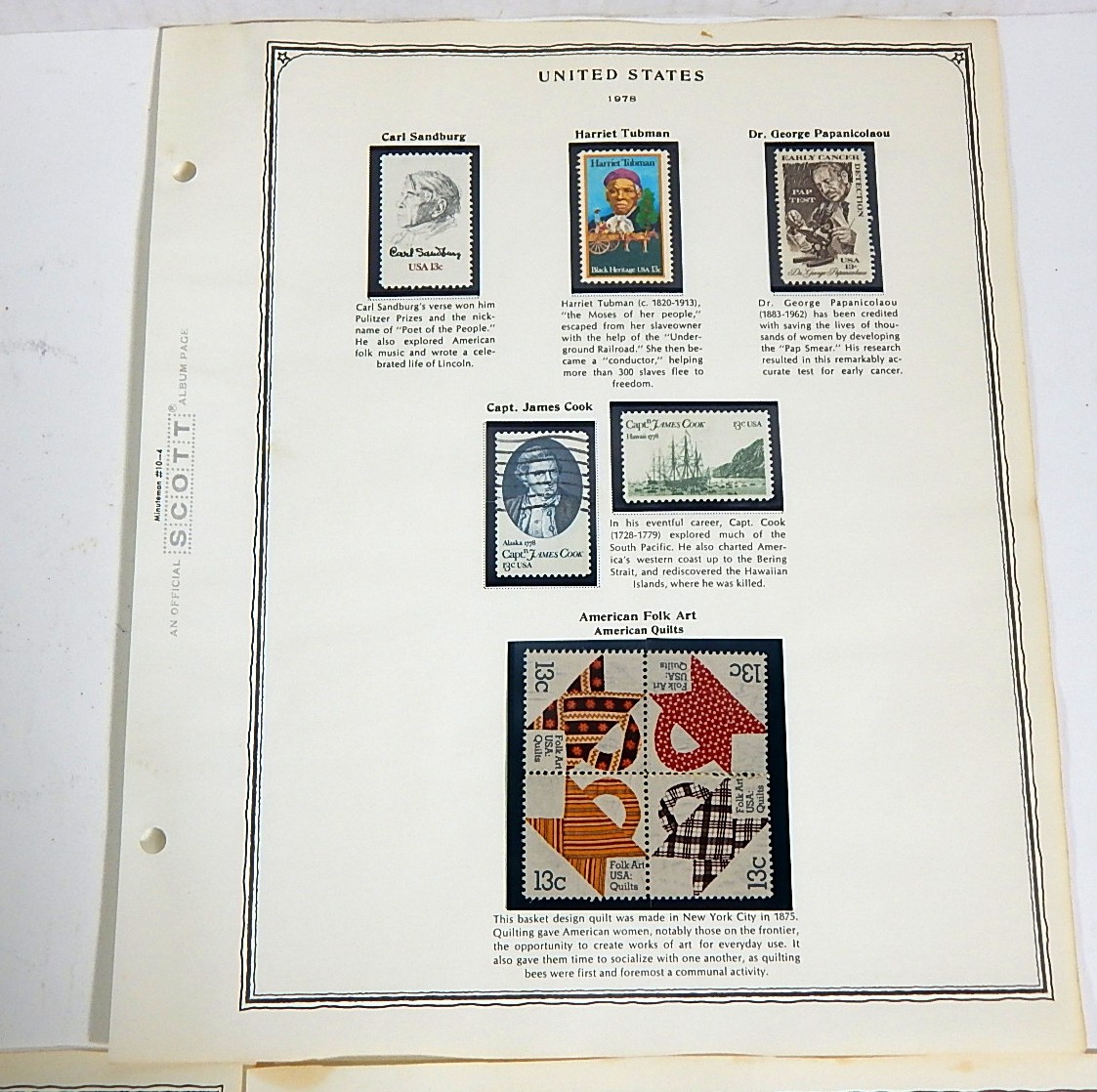 Mid 1900s Stamp Collection from Scott Collector's Book - 1975 to 1978