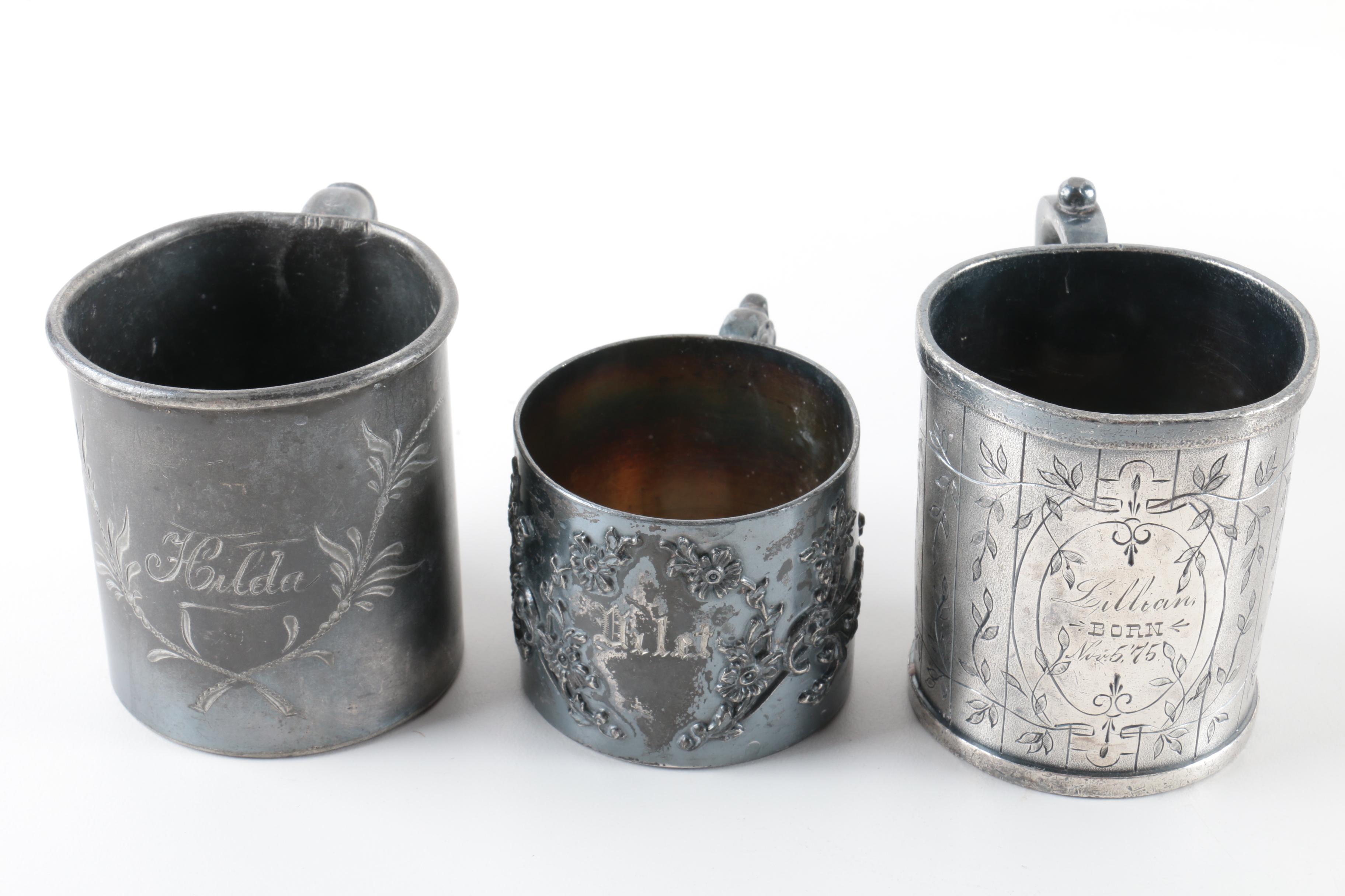 Silver-Plated Baby Cups and Other Cups
