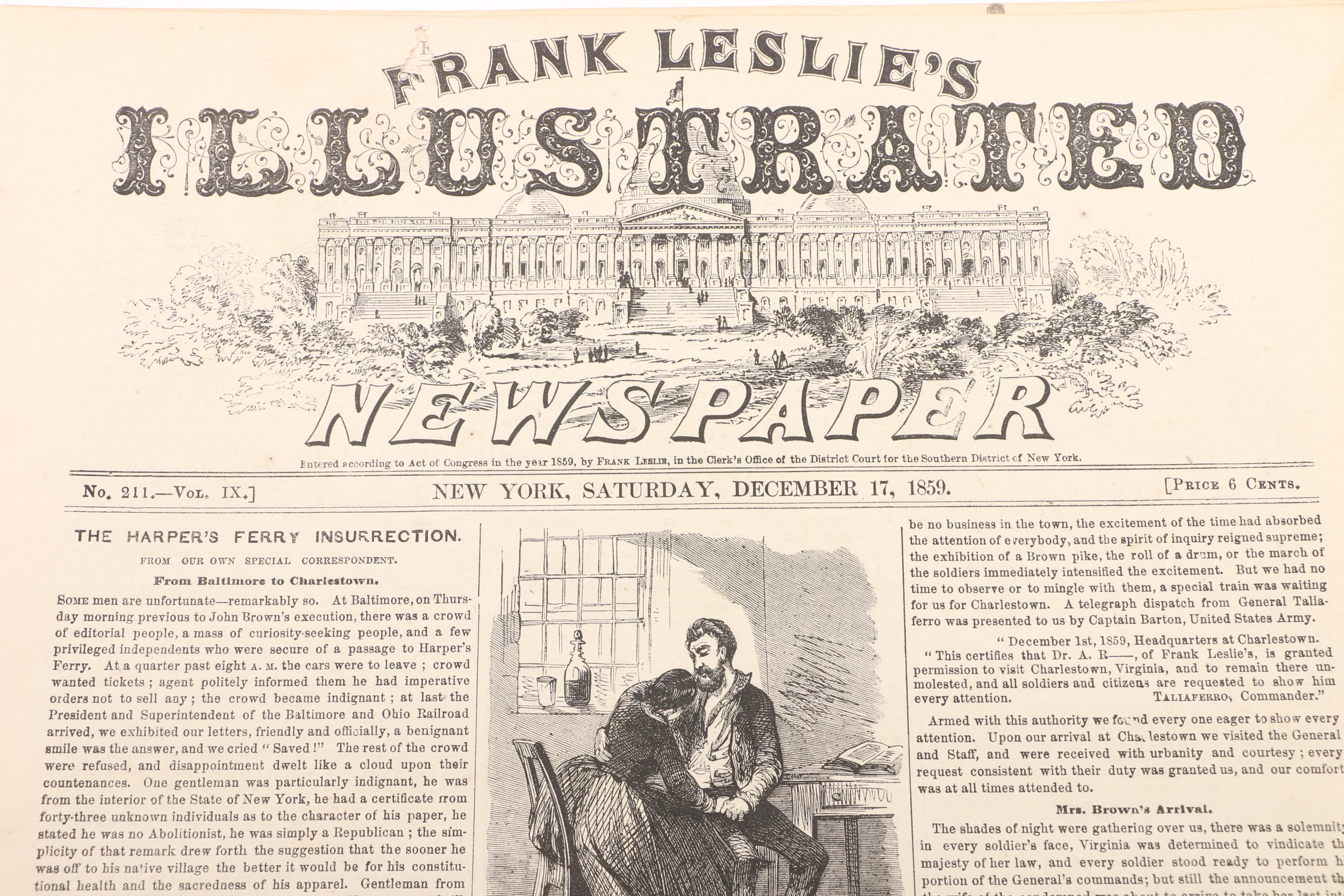 1859 "Frank Leslie's Illustrated Newspaper" on John Brown's Execution