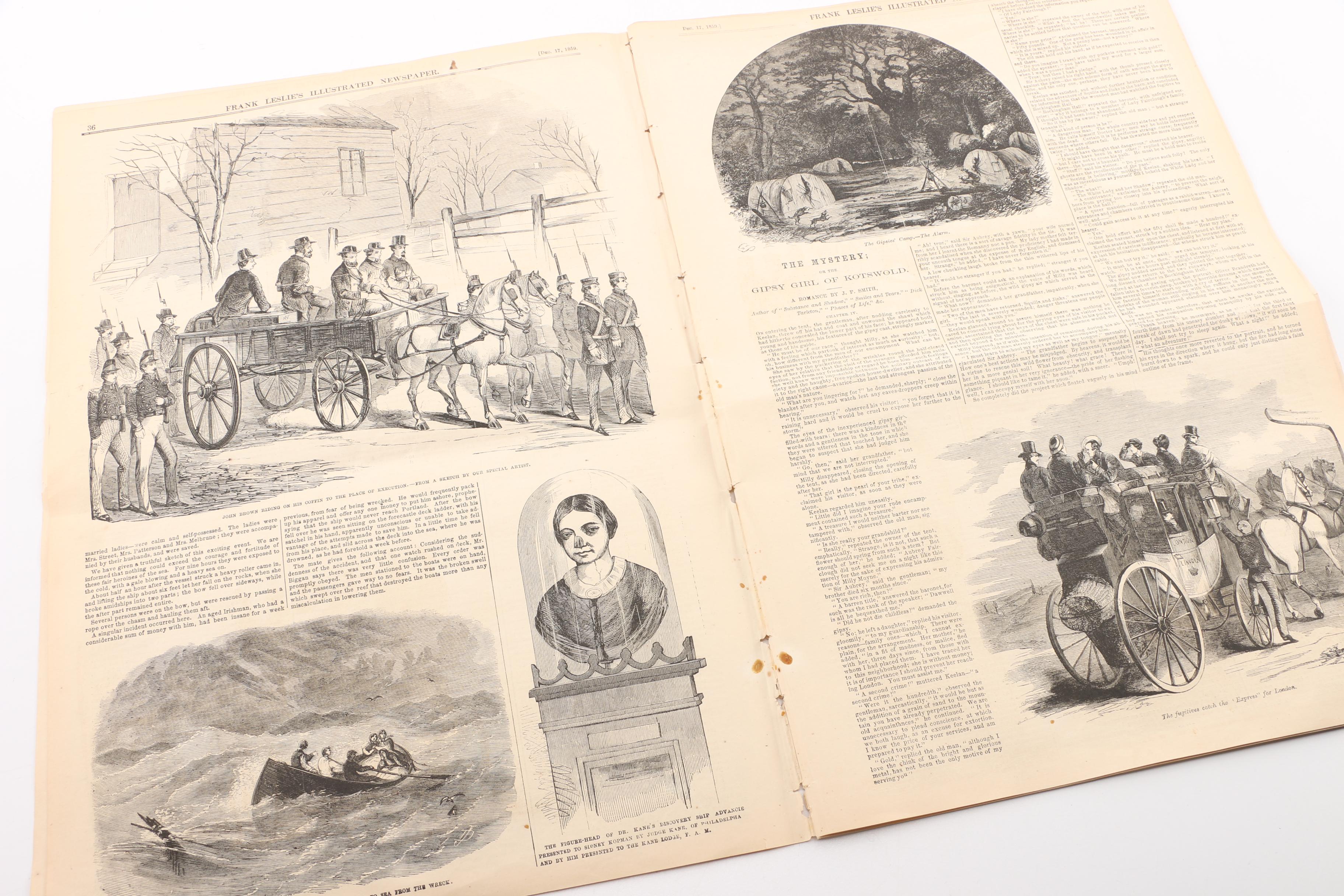 1859 "Frank Leslie's Illustrated Newspaper" on John Brown's Execution
