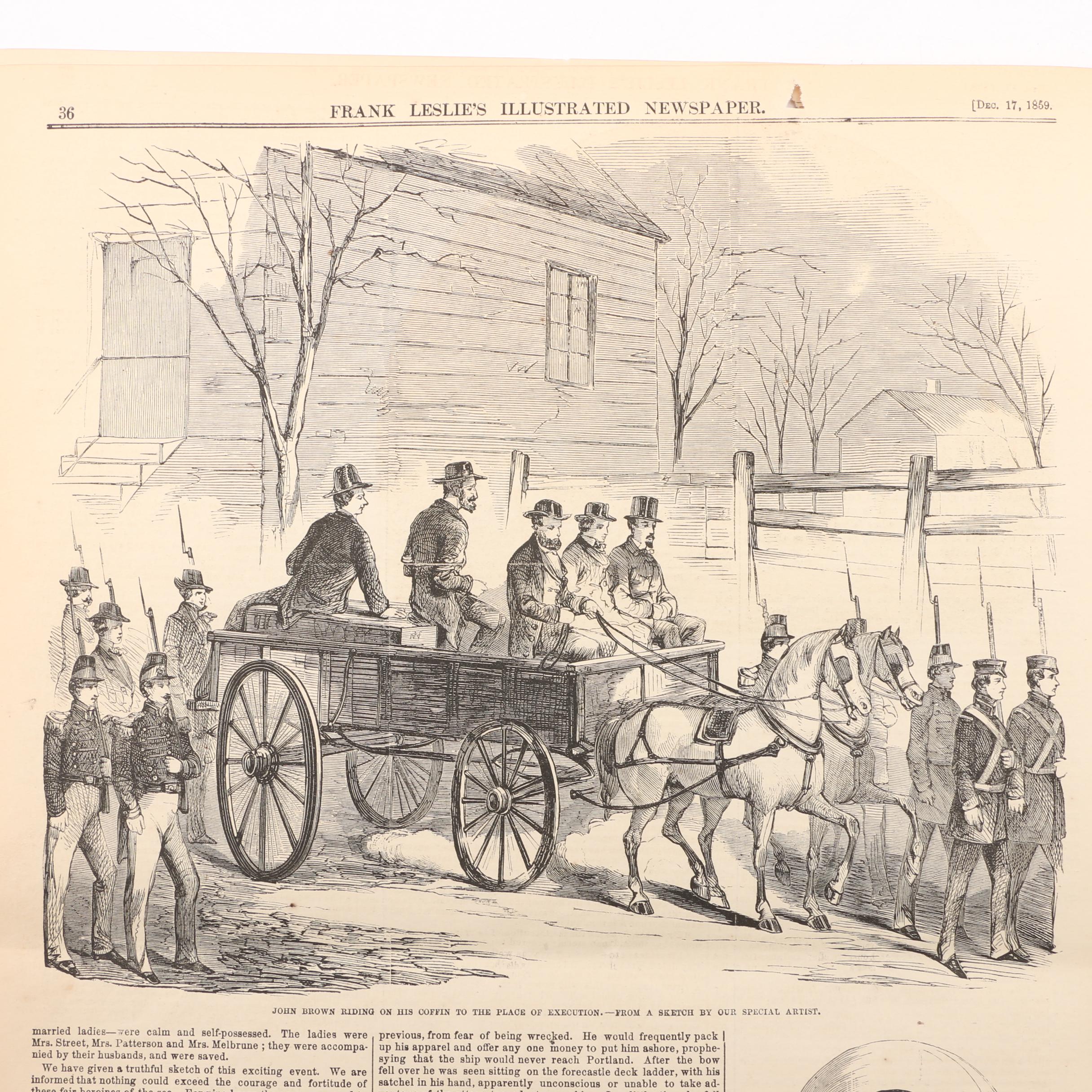 1859 "Frank Leslie's Illustrated Newspaper" on John Brown's Execution