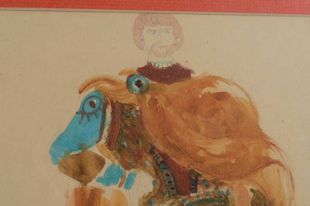 Watercolors of Medieval Stage Character Costumes by C. Fortini