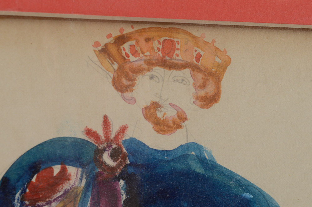 Watercolors of Medieval Stage Character Costumes by C. Fortini