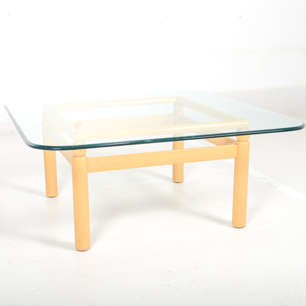 Ethan Allen Glass-Top Coffee Table