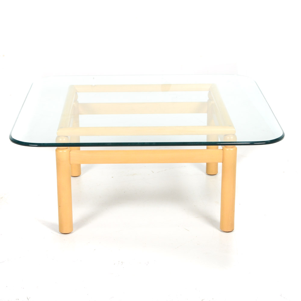 Ethan Allen Glass-Top Coffee Table