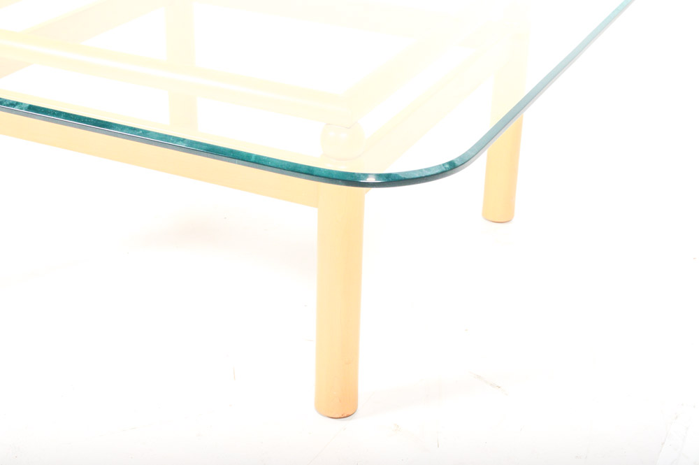 Ethan Allen Glass-Top Coffee Table