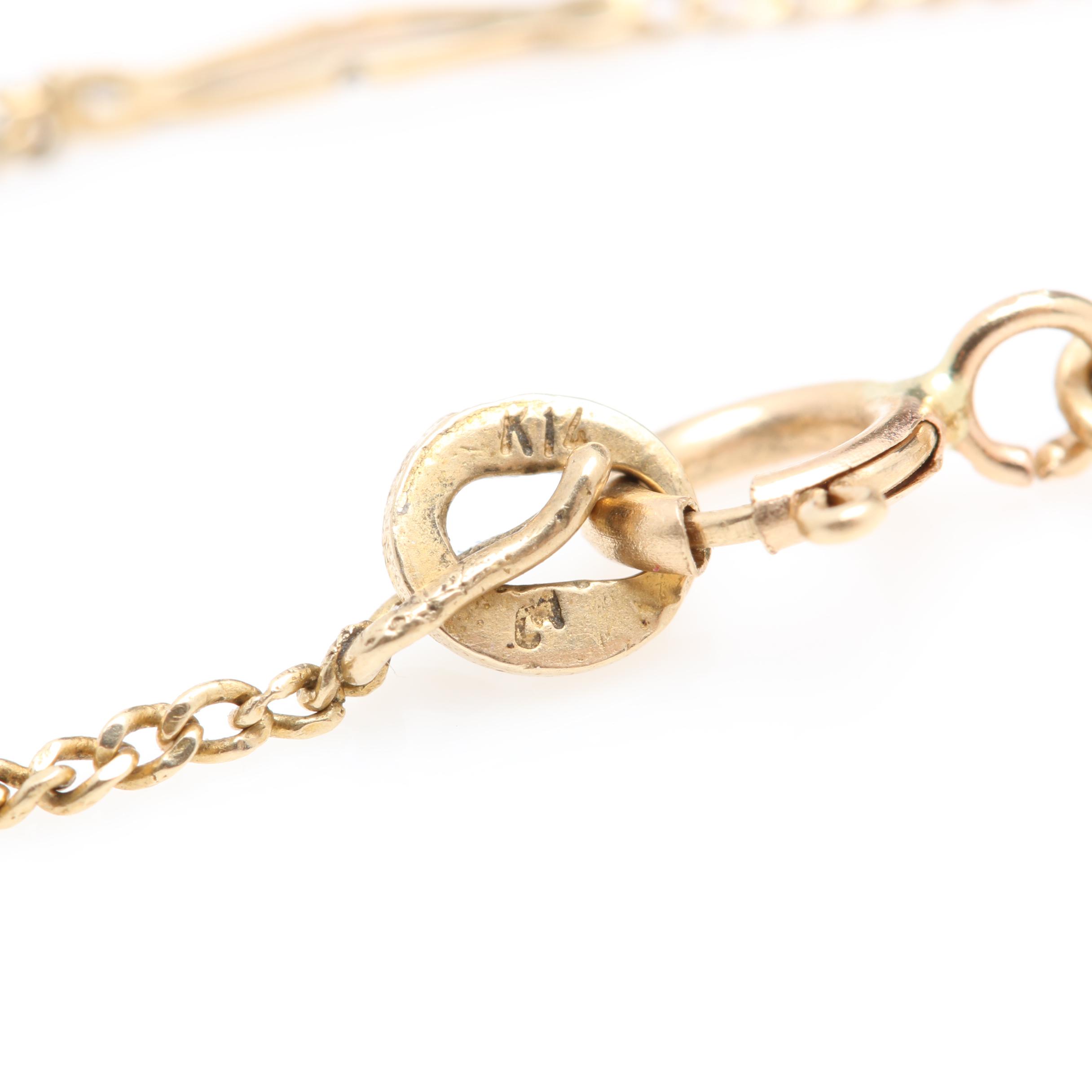 14K Yellow Gold Anklet and Earrings Including Imitation Turquoise