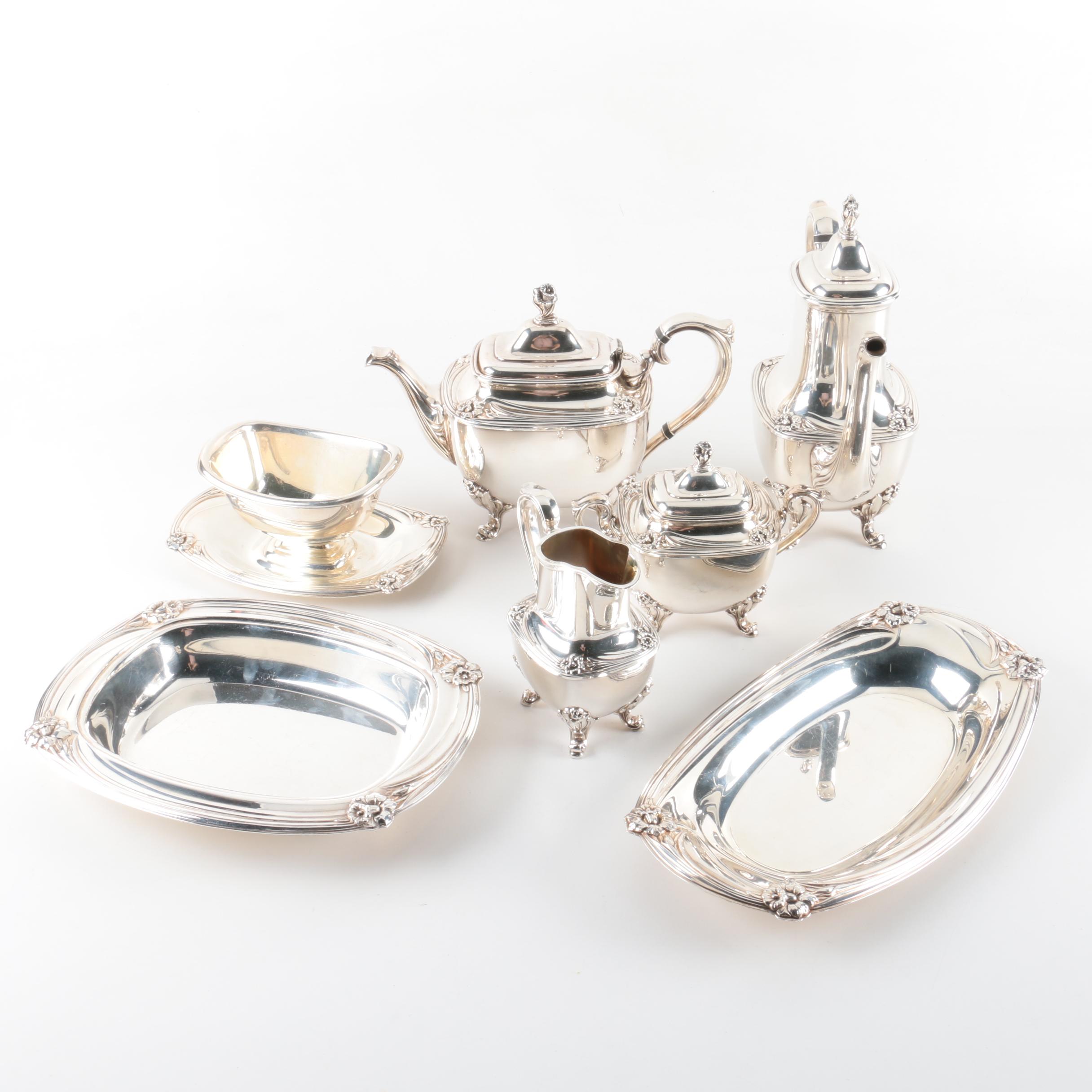 1847 Rogers Bros "Daffodil" Silver Plate Tea and Coffee Service