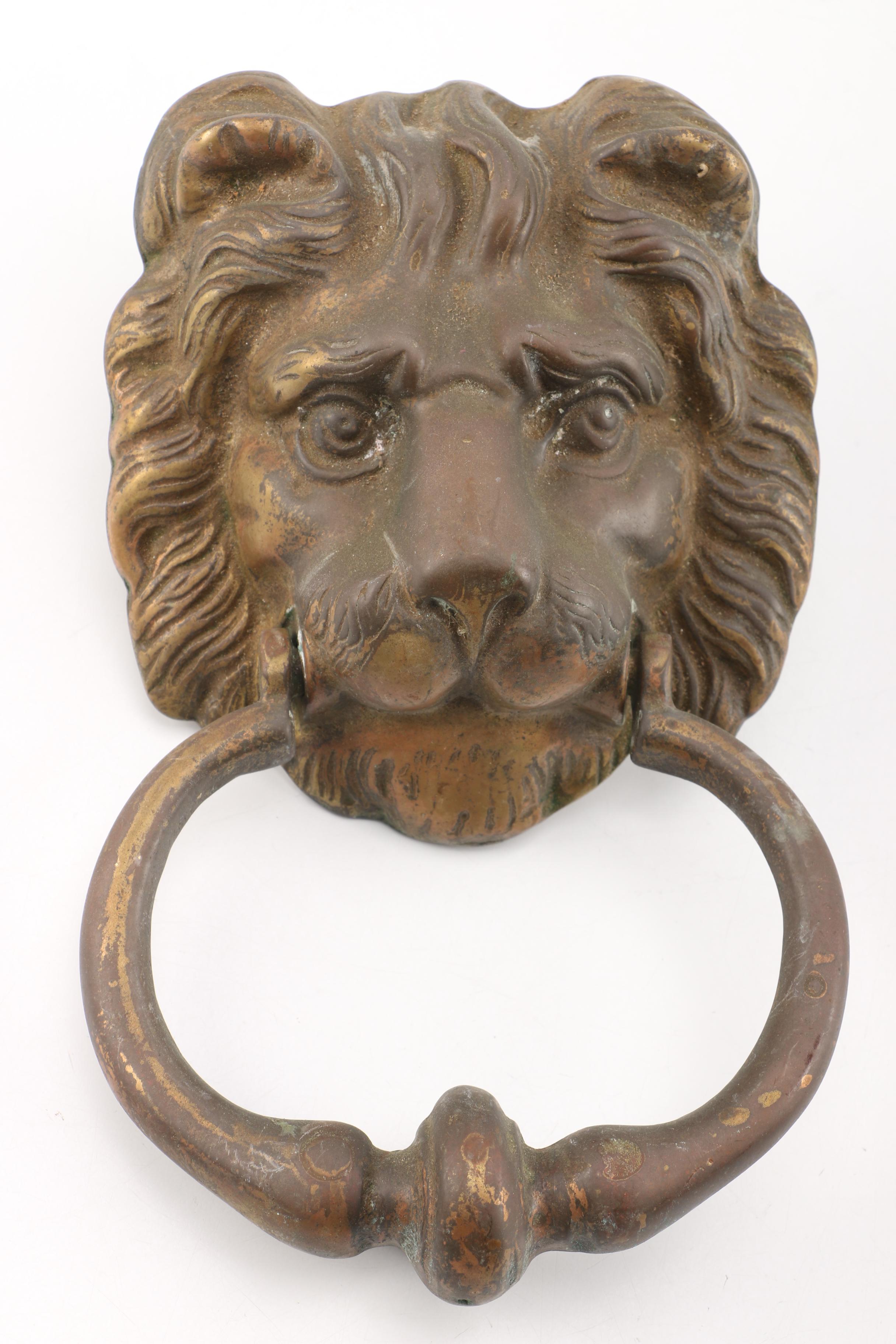Brass Lion Head Door Knocker