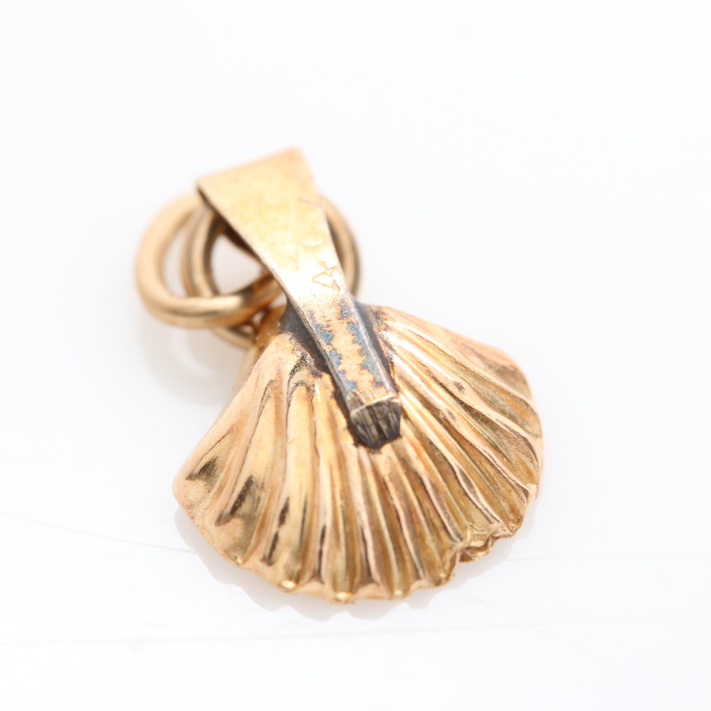 14K Yellow Gold Diamond Pendant