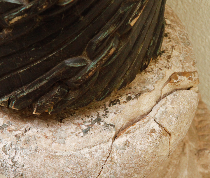 Two Chain-Link Carved Architectural Pillars