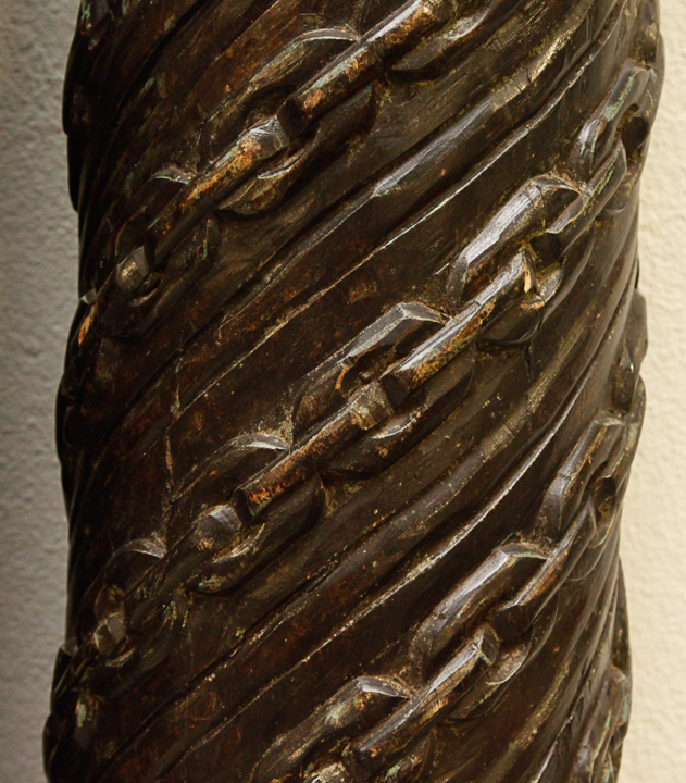 Two Chain-Link Carved Architectural Pillars