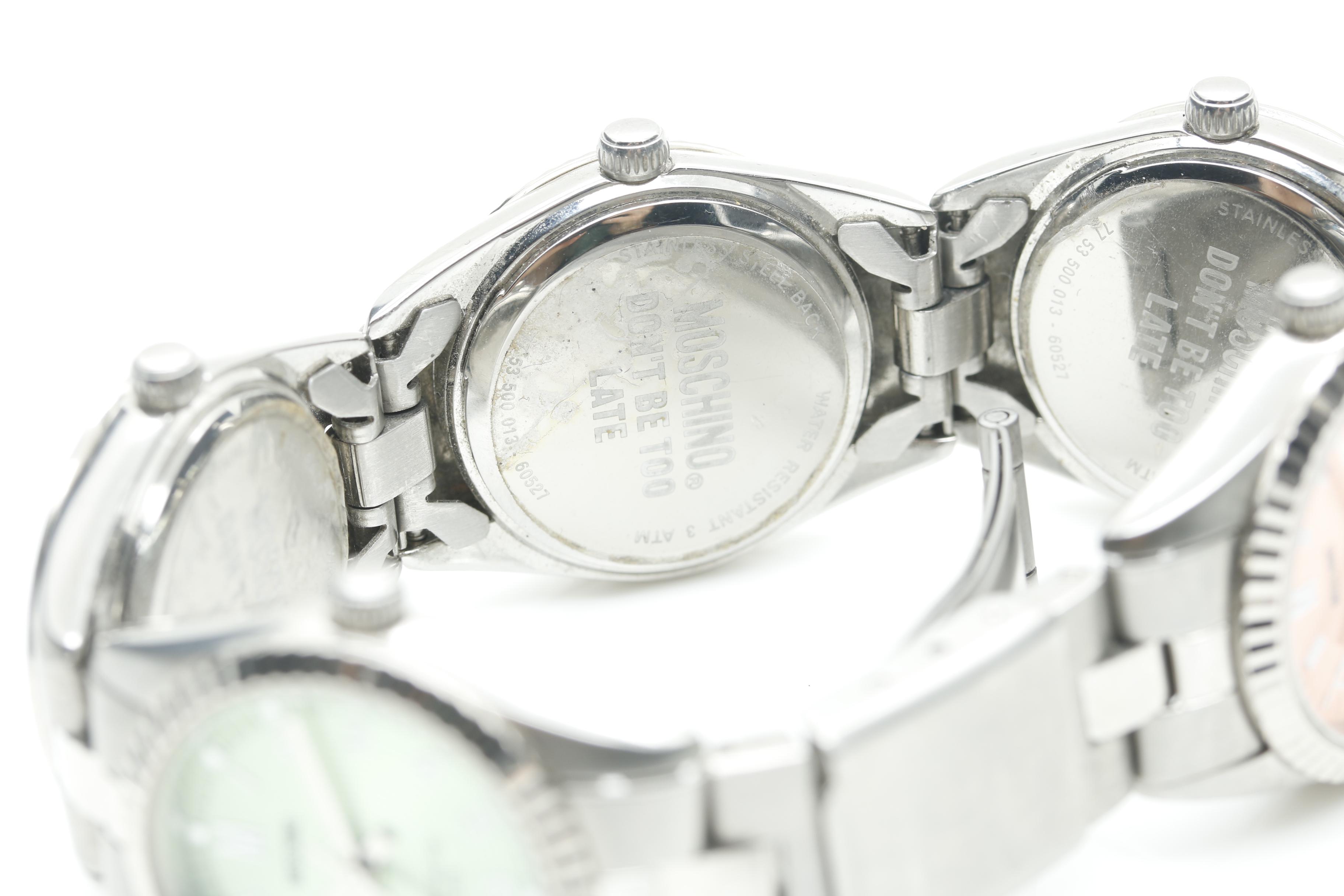 Moschino "Don't Be Too Late" Multi Dial Watch