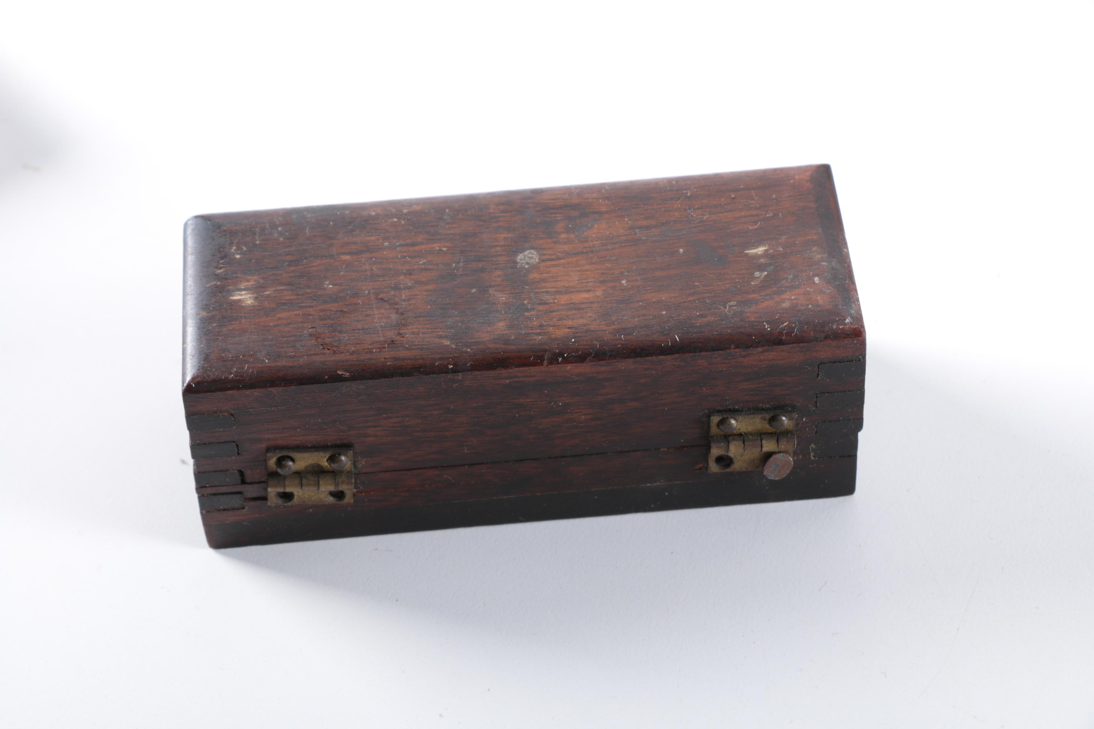 Vintage Wooden Toolbox with Wood Carving Tools