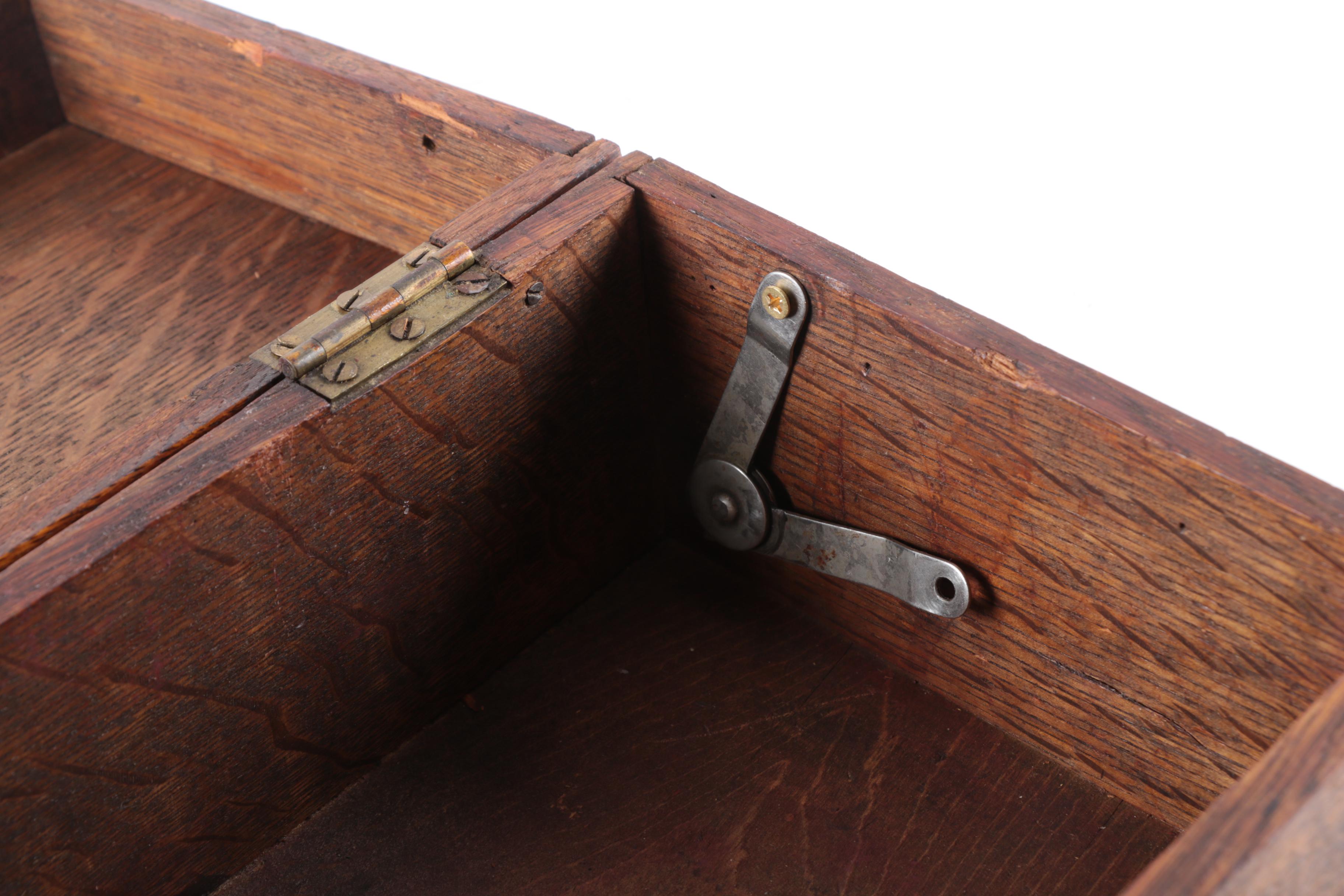 Vintage Wooden Toolbox with Wood Carving Tools