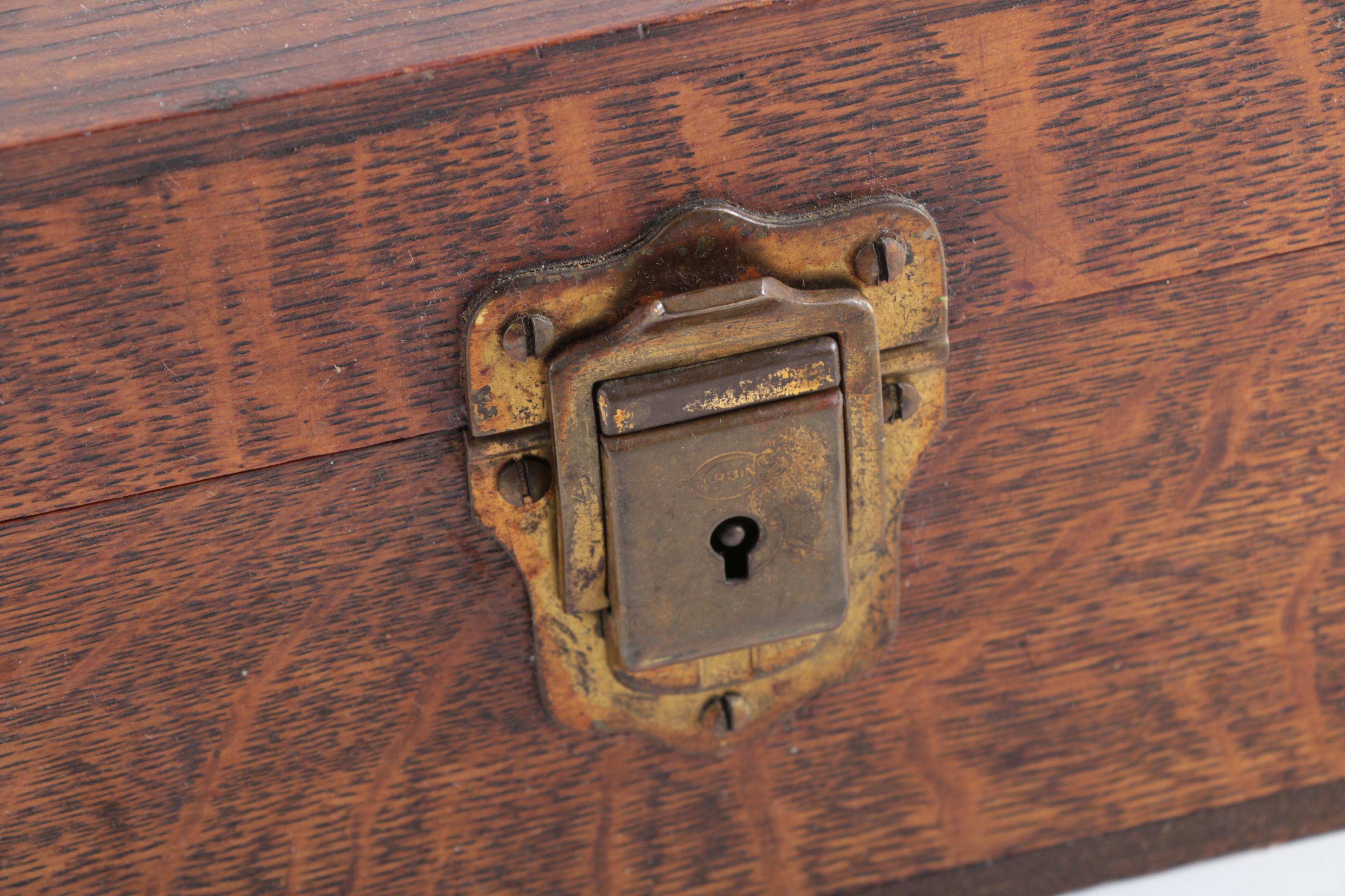 Vintage Wooden Toolbox with Wood Carving Tools