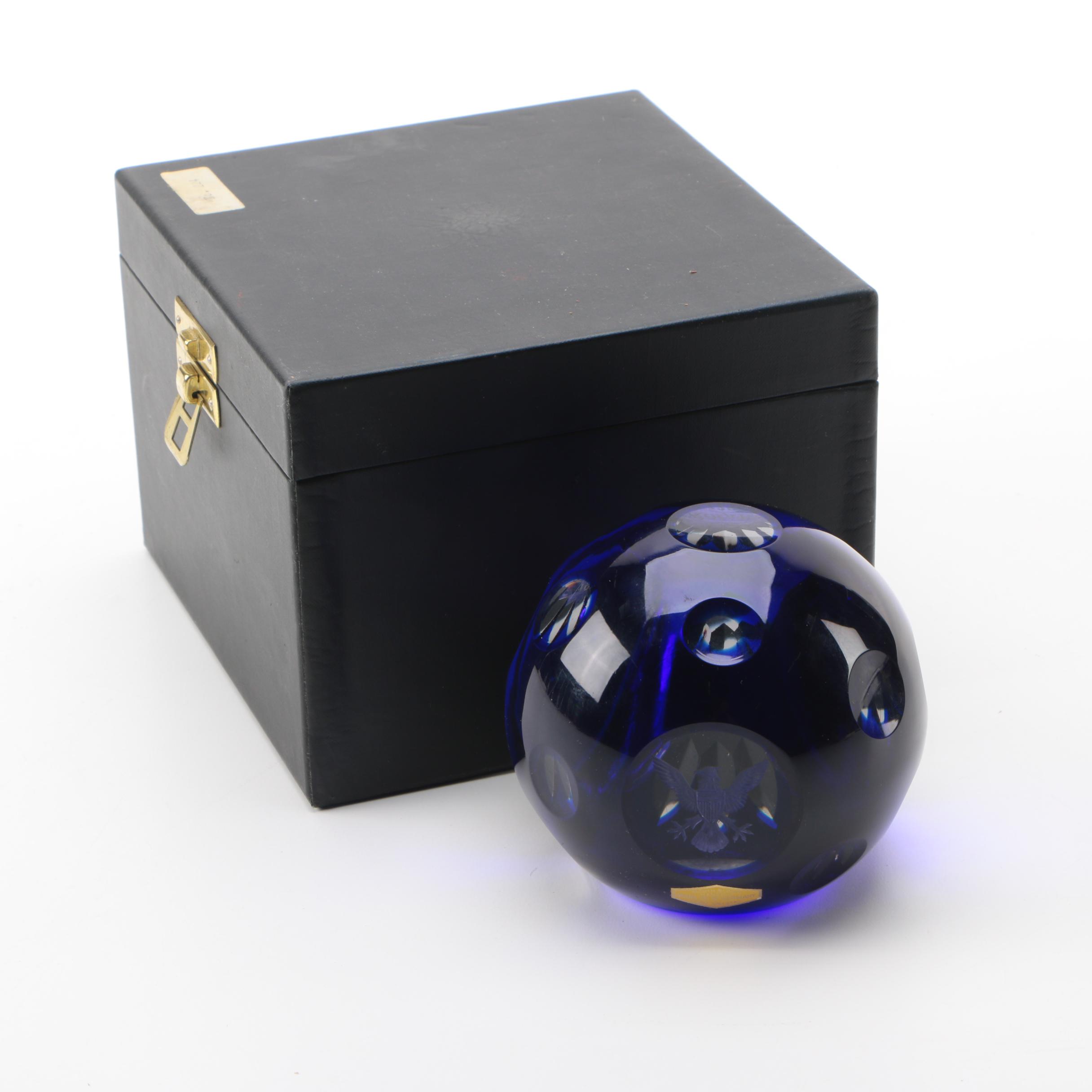1970 Limited Edition "Royale" Blue Crystal Paperweight