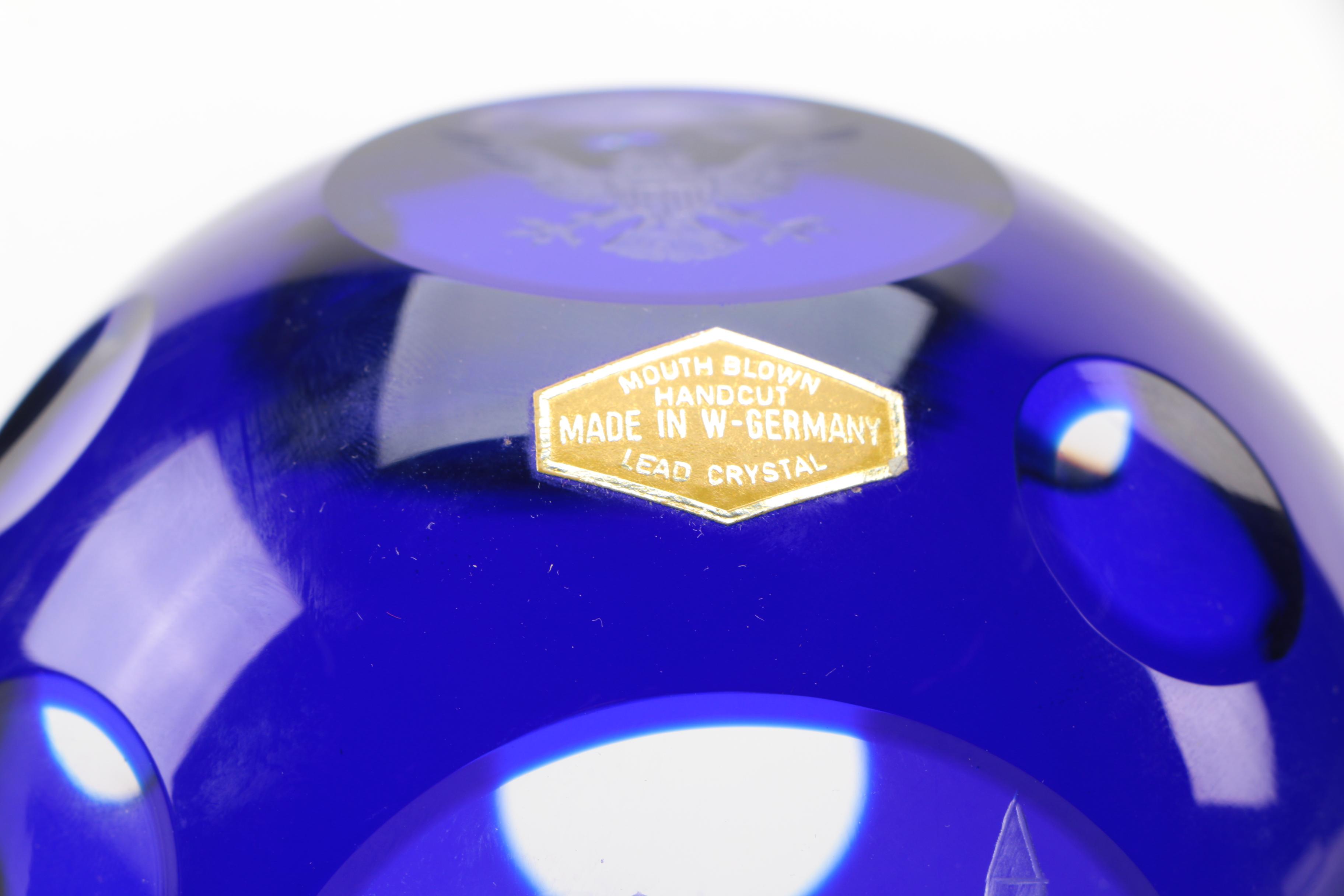 1970 Limited Edition "Royale" Blue Crystal Paperweight