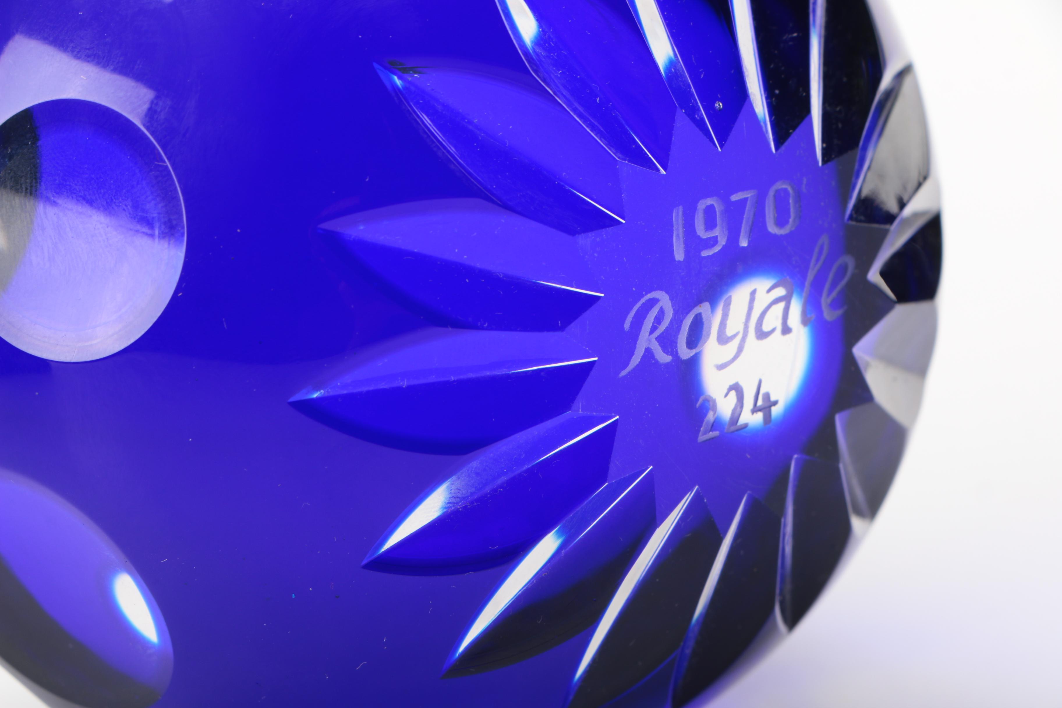 1970 Limited Edition "Royale" Blue Crystal Paperweight