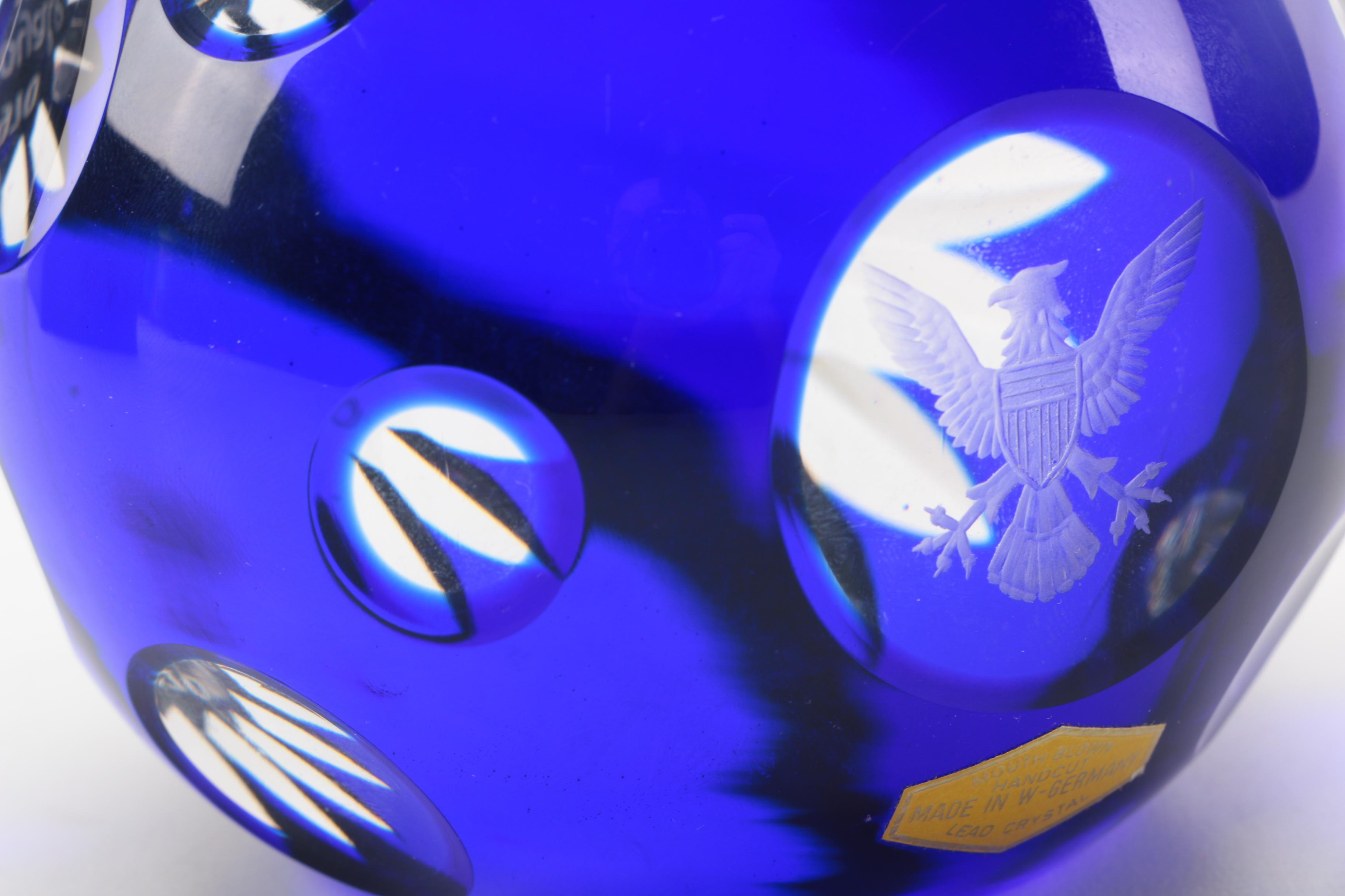 1970 Limited Edition "Royale" Blue Crystal Paperweight