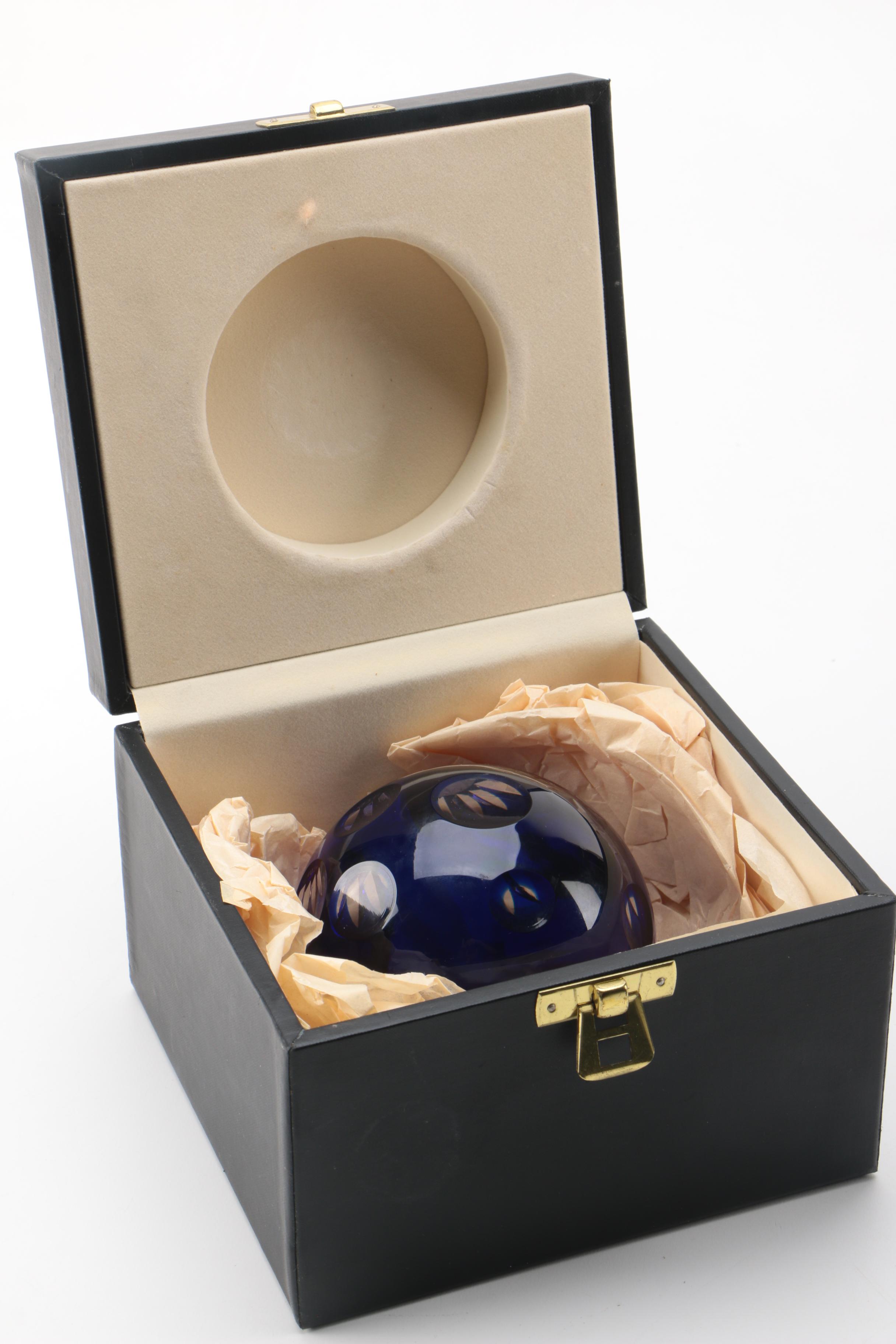 1970 Limited Edition "Royale" Blue Crystal Paperweight