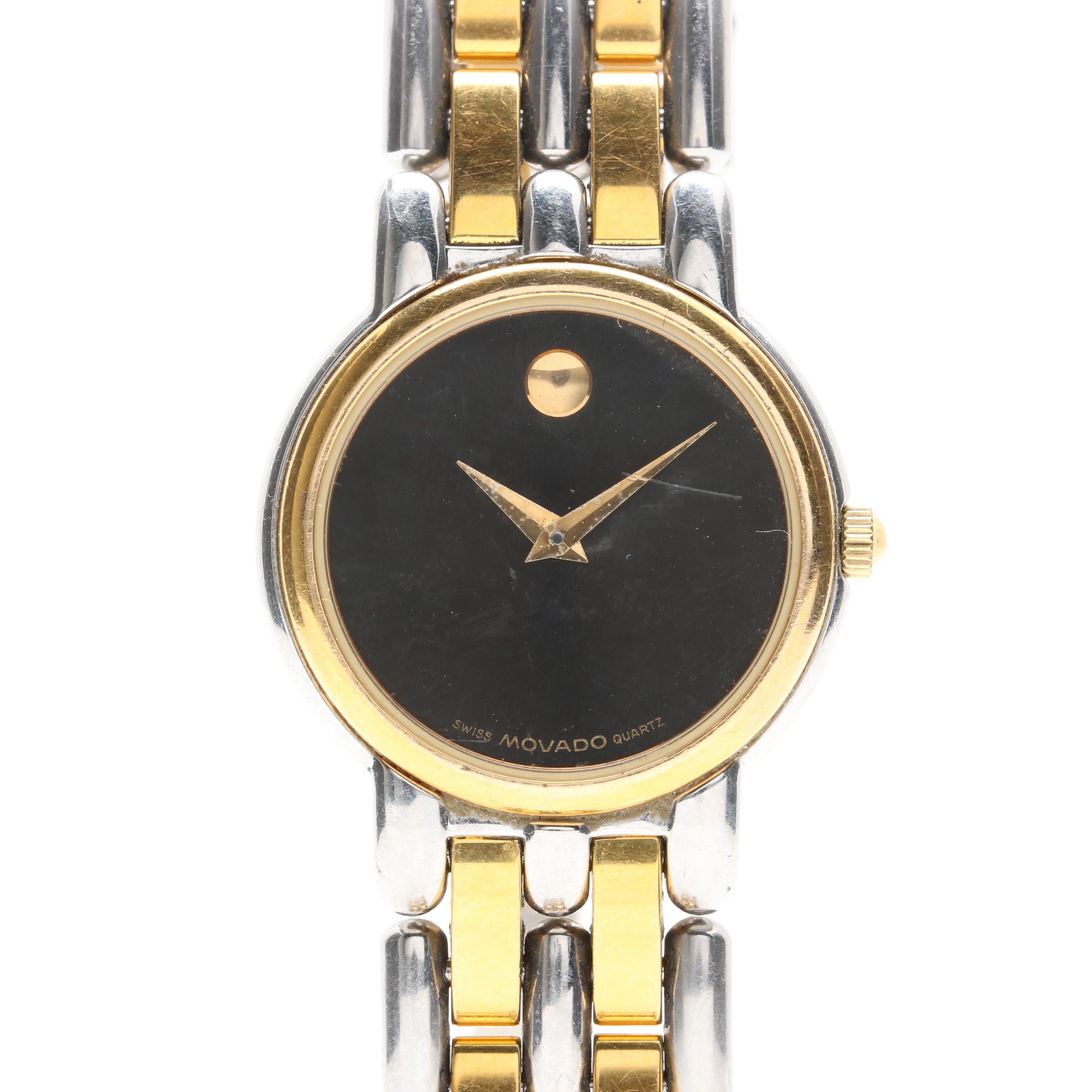 Two Tone Movado "Museum" Watch