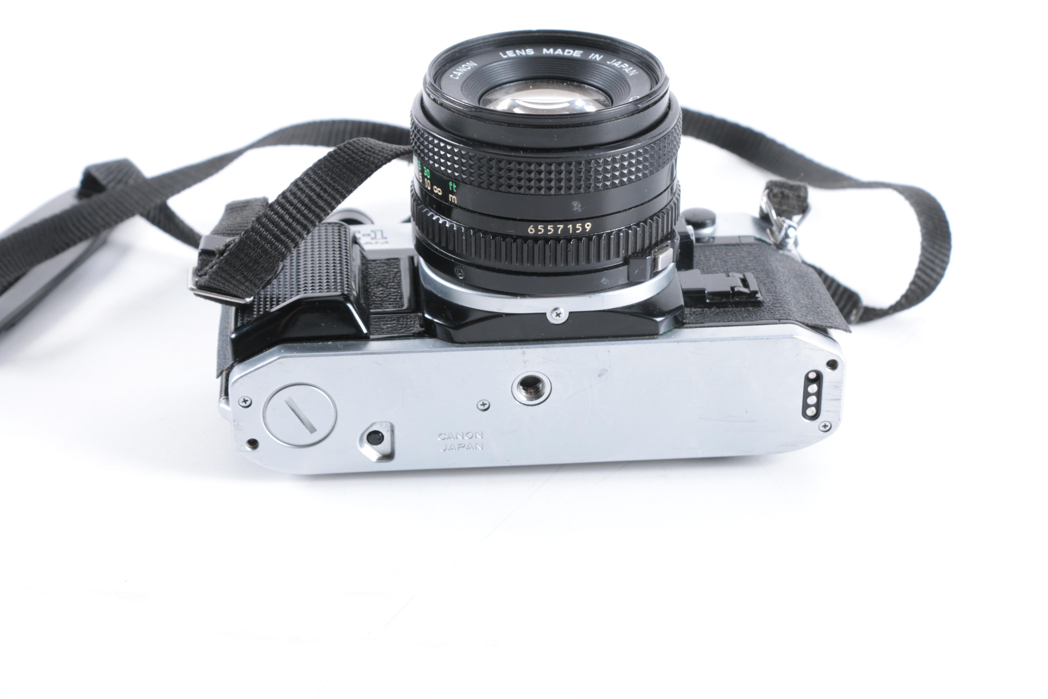 Vintage Canon AE-1 Program Camera with Accessories