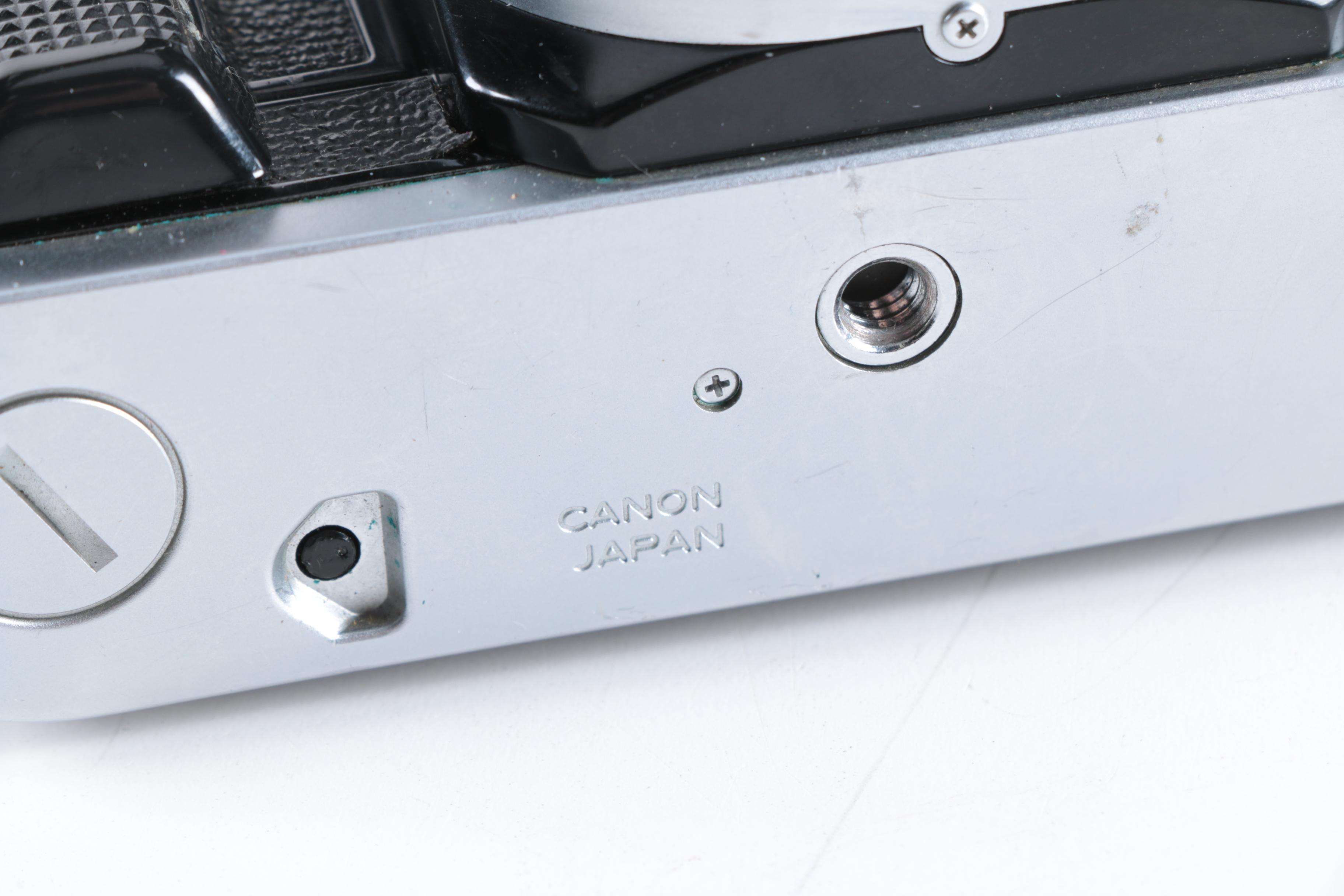 Vintage Canon AE-1 Program Camera with Accessories