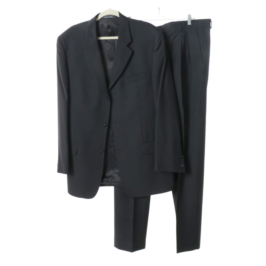 Men's Bachrach Black Single-Breasted Suit