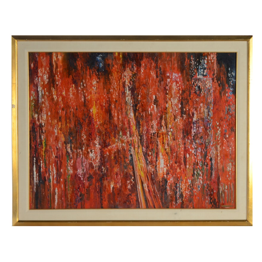 Original Oil on Board Abstract Painting