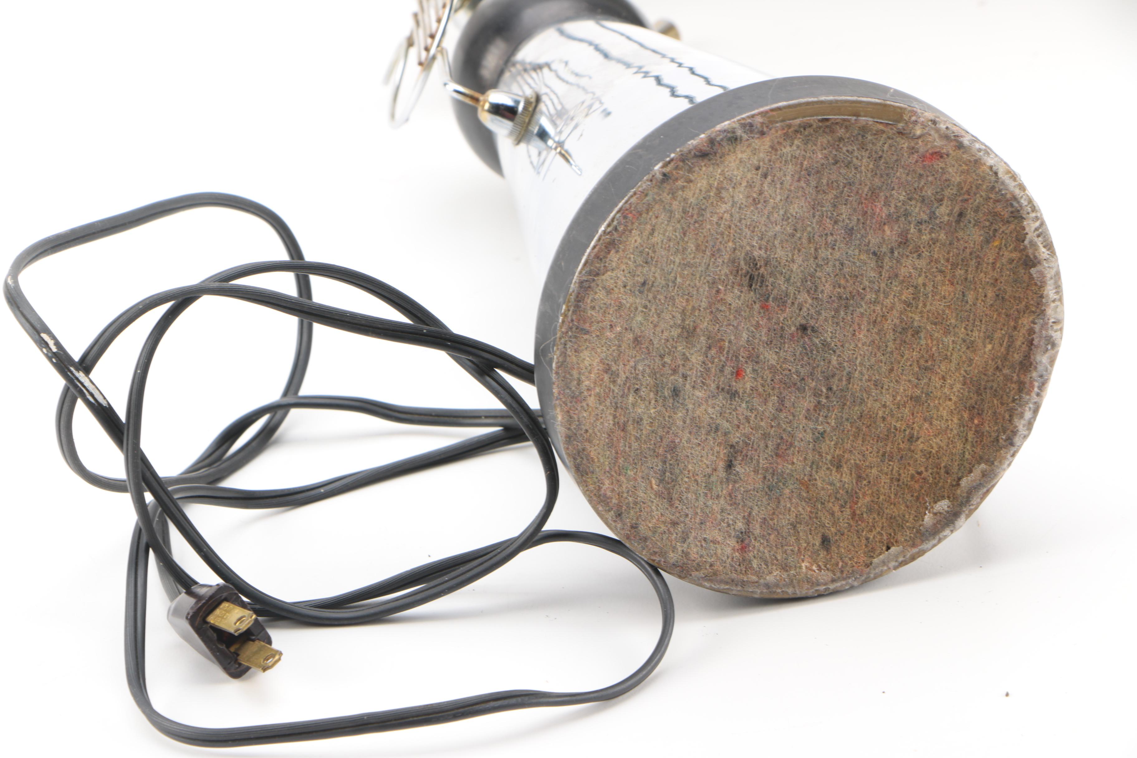 Art Deco Chrome Desk Lamp with Lyre Accent