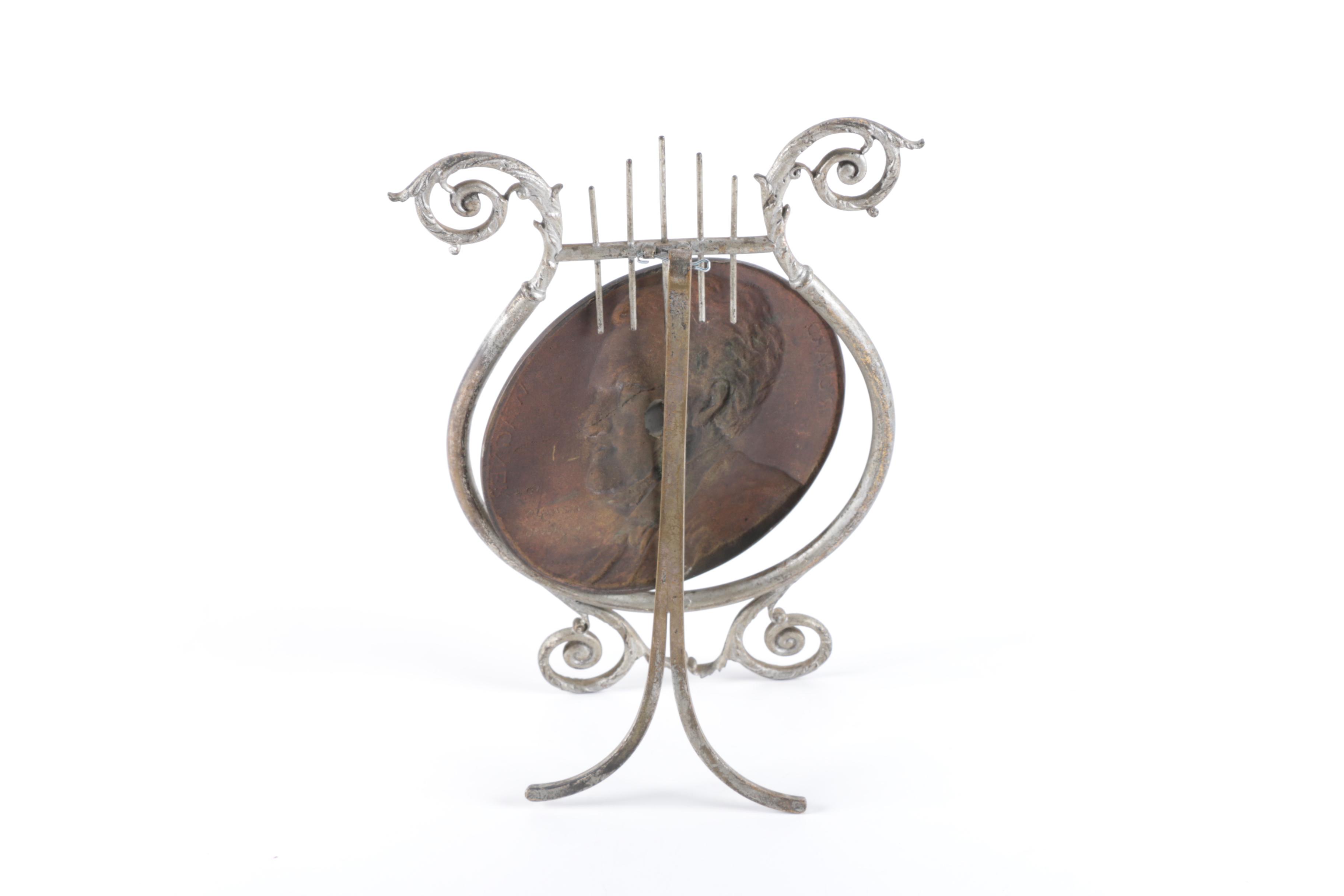 Vintage Decorative Plaques Featuring Lincoln and Wagner