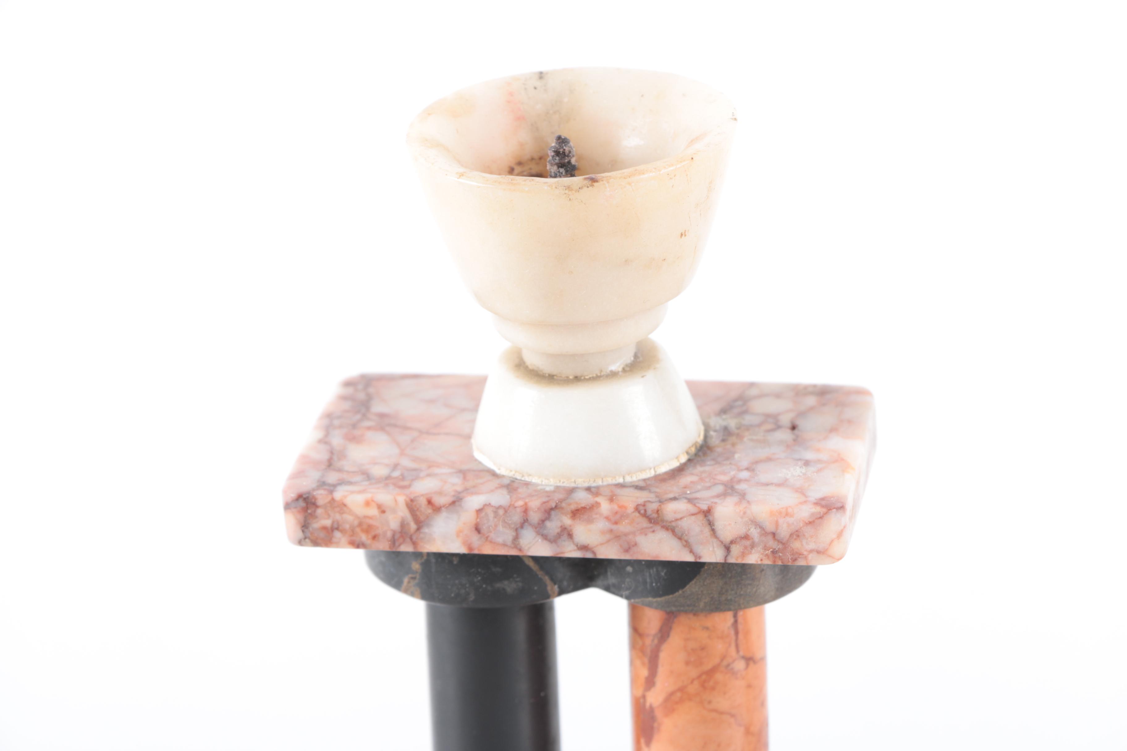 Columnar Stone Candlestick Holders