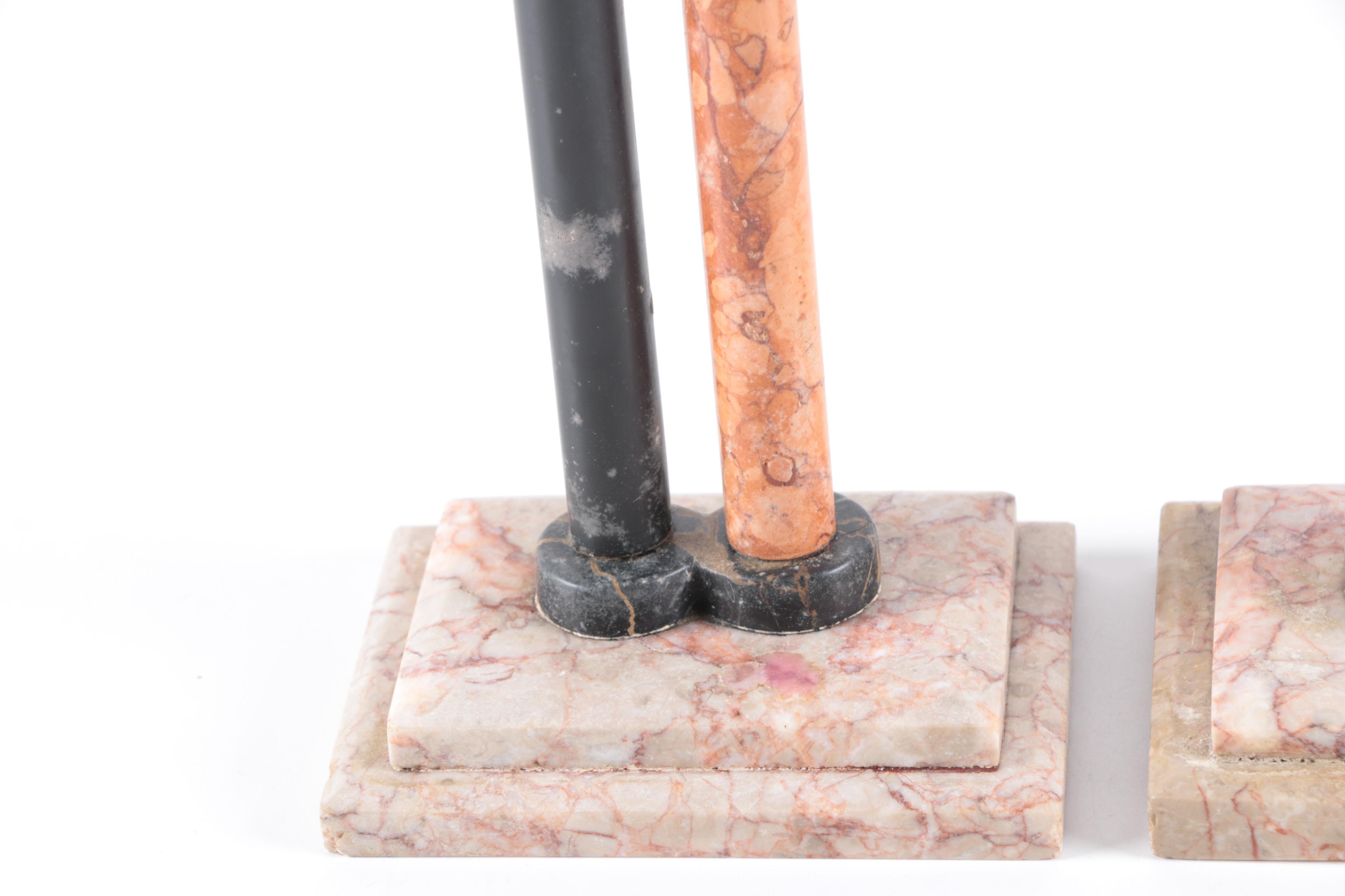 Columnar Stone Candlestick Holders