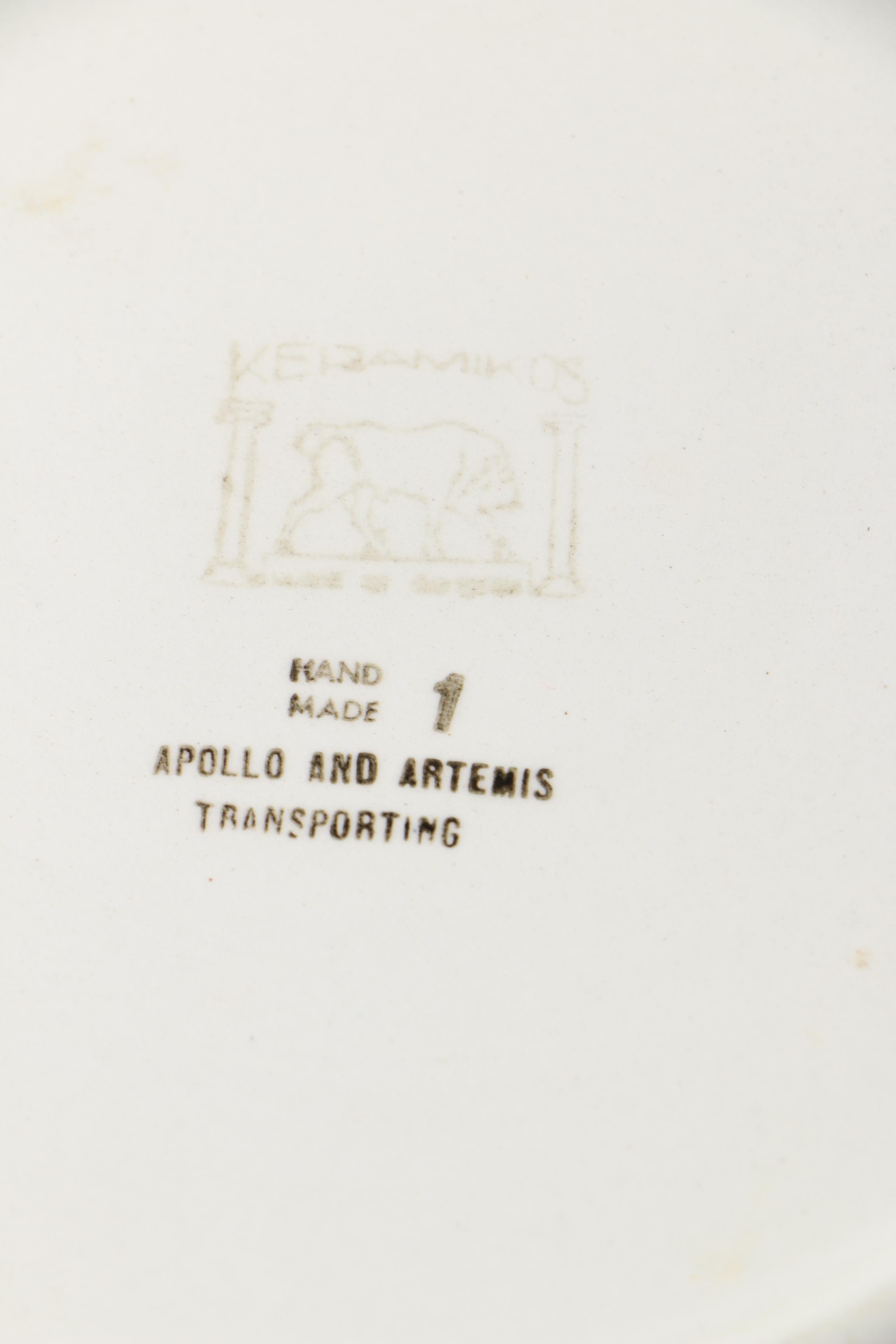 Hand-Painted Greek Souvenir Ceramic Plates and Bowls