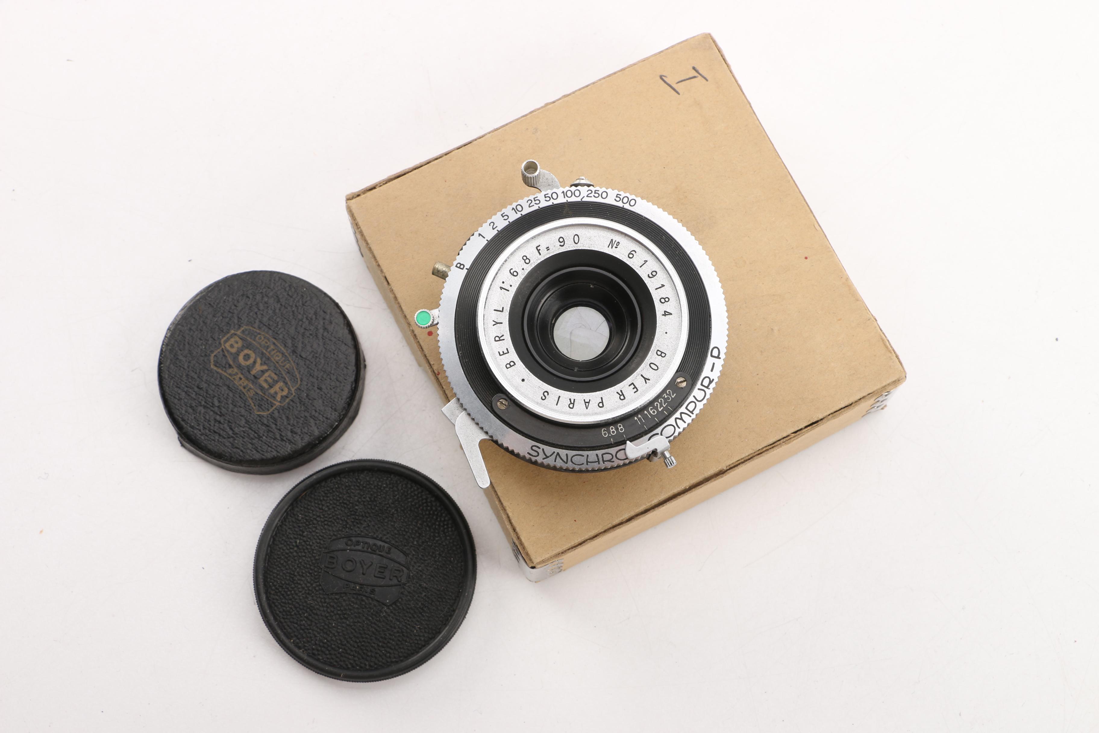 Boyer Paris Large format Camera lenses with Cords and Mounting