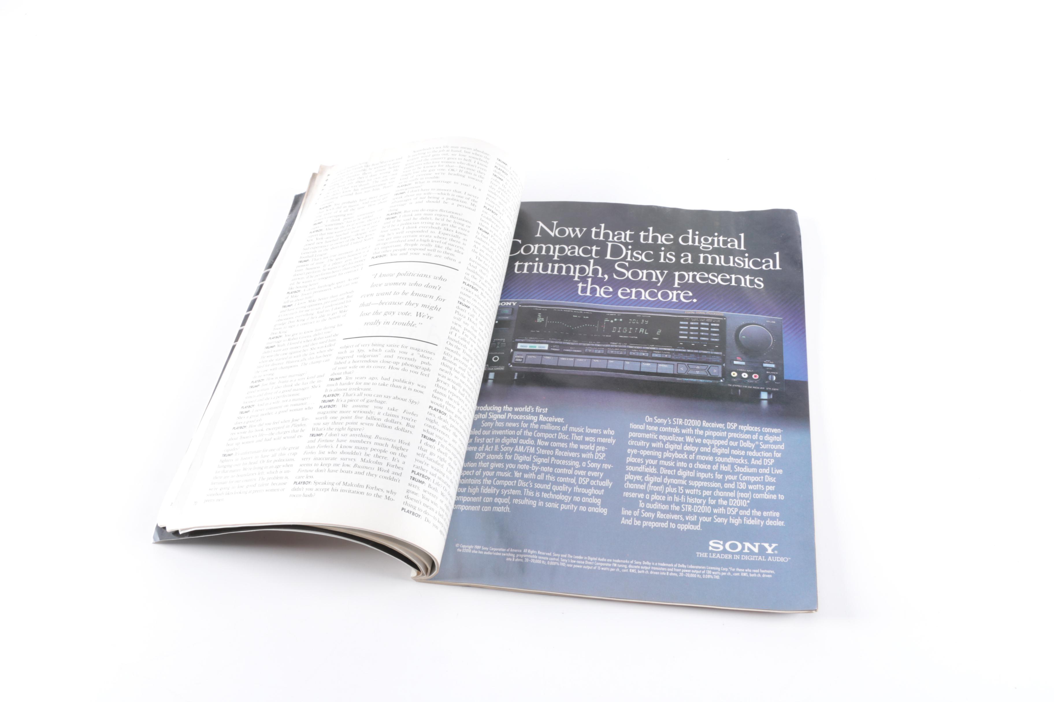 March 1990 "Playboy" Magazine with Trump Interview and Dollhouse Size Copy