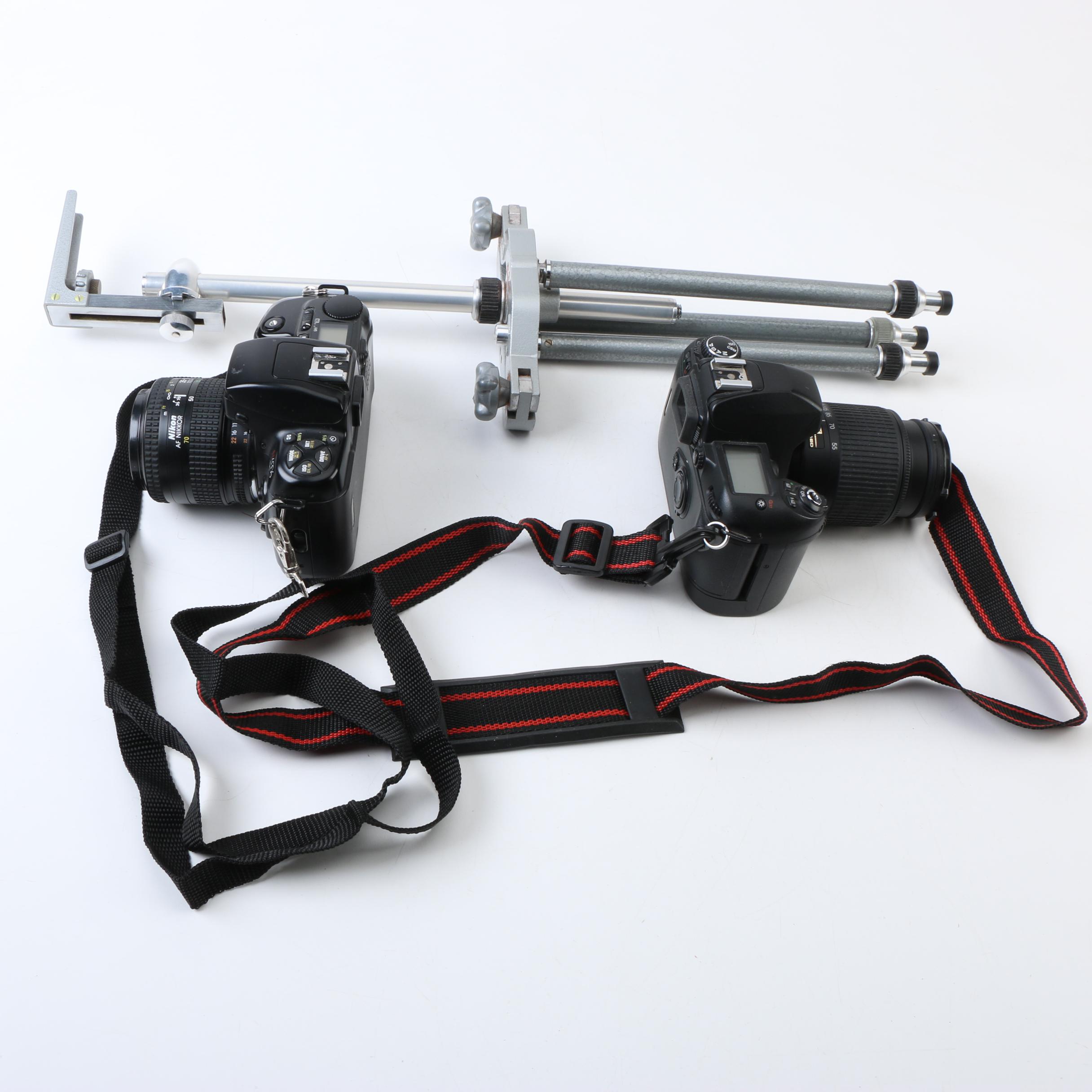 Nikon Cameras and Suporphot Tabletop Tripod