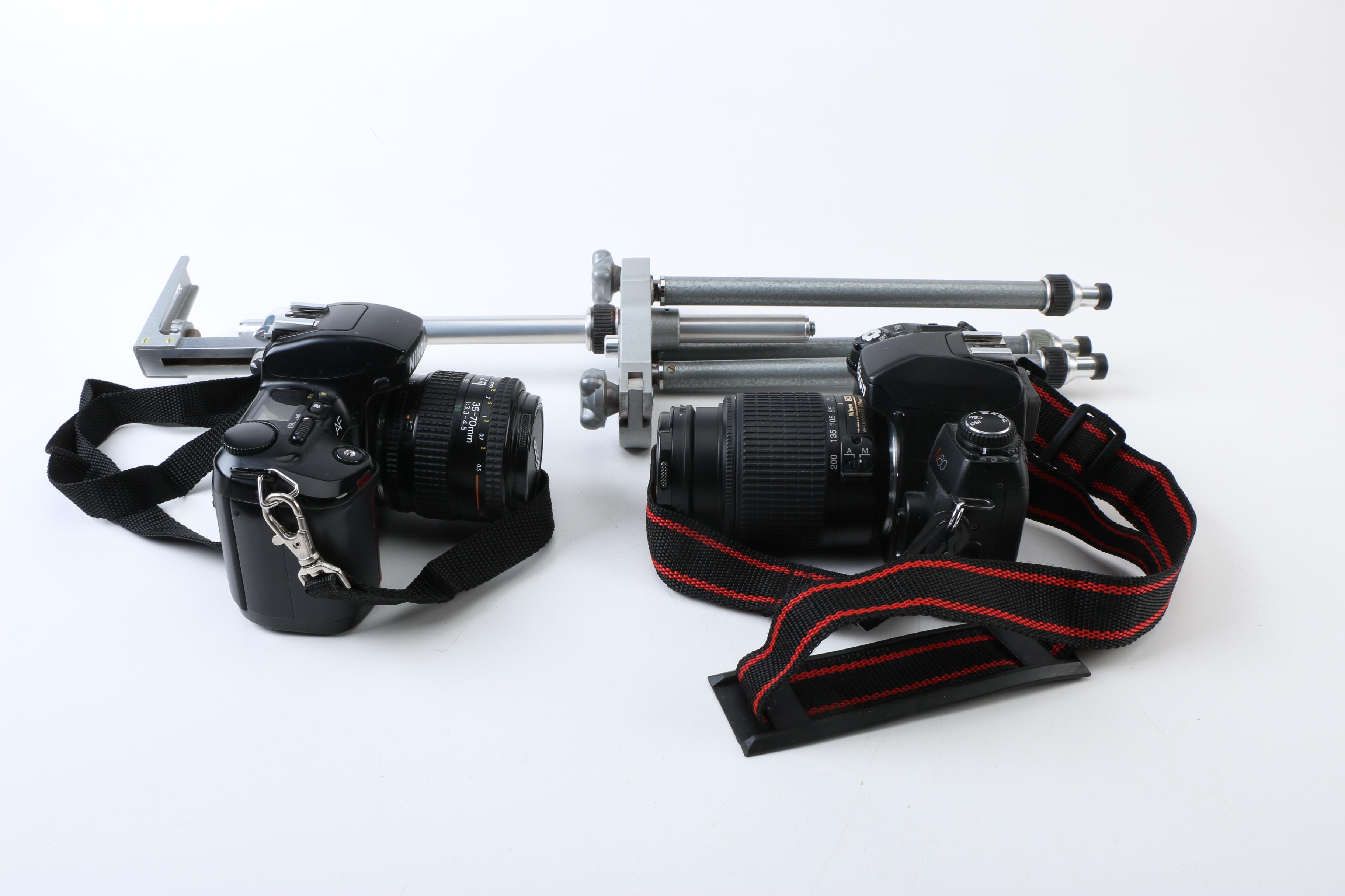 Nikon Cameras and Suporphot Tabletop Tripod